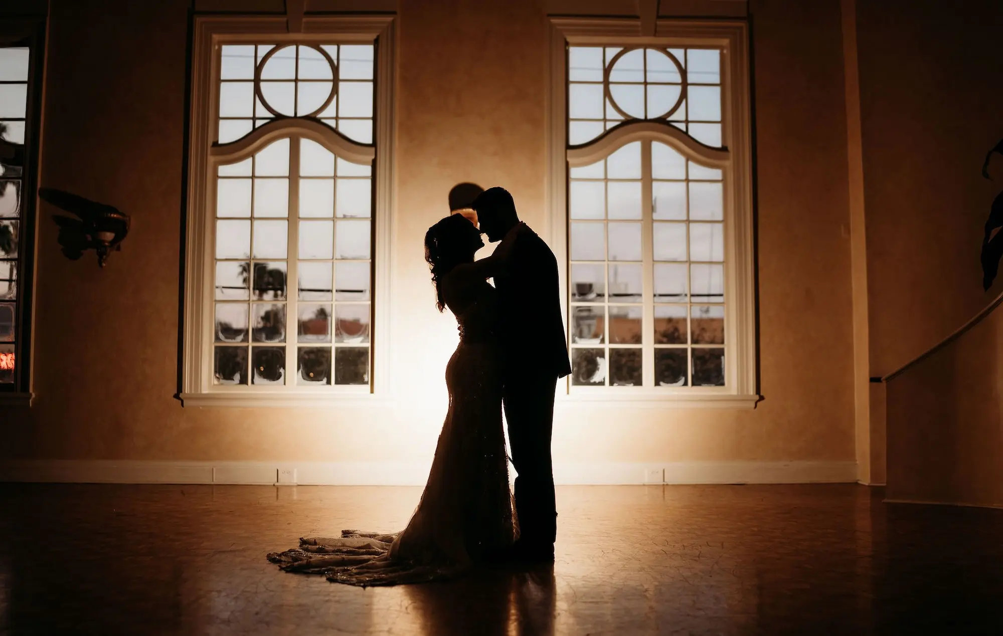 22Classic Gold Italian Inspired Wedding Ideas - Classic, Gold Tampa Wedding | The Italian Club of Tampa Bride and Groom Shadow Wedding Portrait | Tampa Bay Photographer Videographer Sabrina Autumn Photography