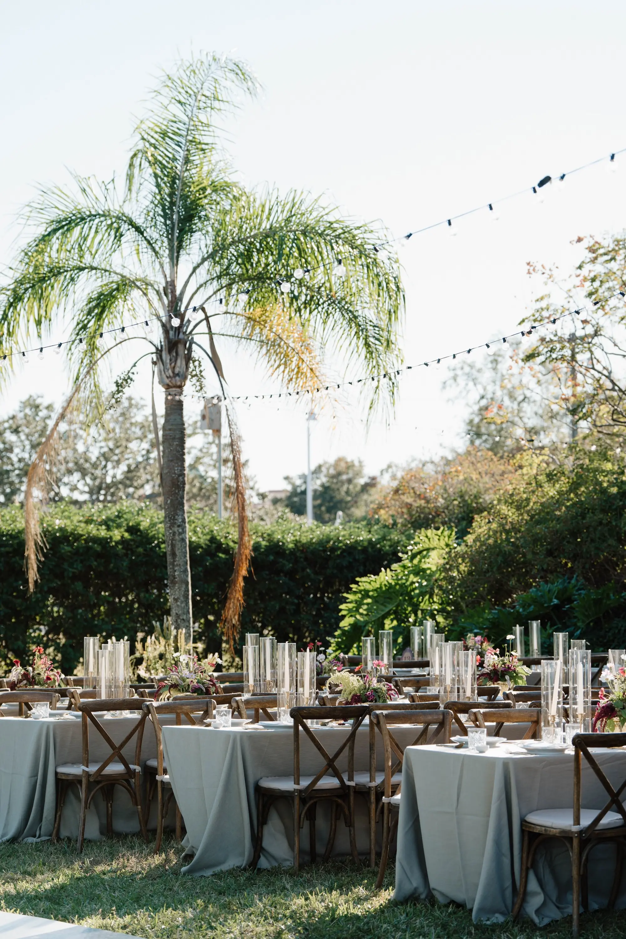Elegant White and Green Outdoor Garden Party Wedding Reception Long Feasting Table Decor Ideas | Tampa Bay Event Venue Davis Island Garden Club | Planner The Olive Tree Weddings