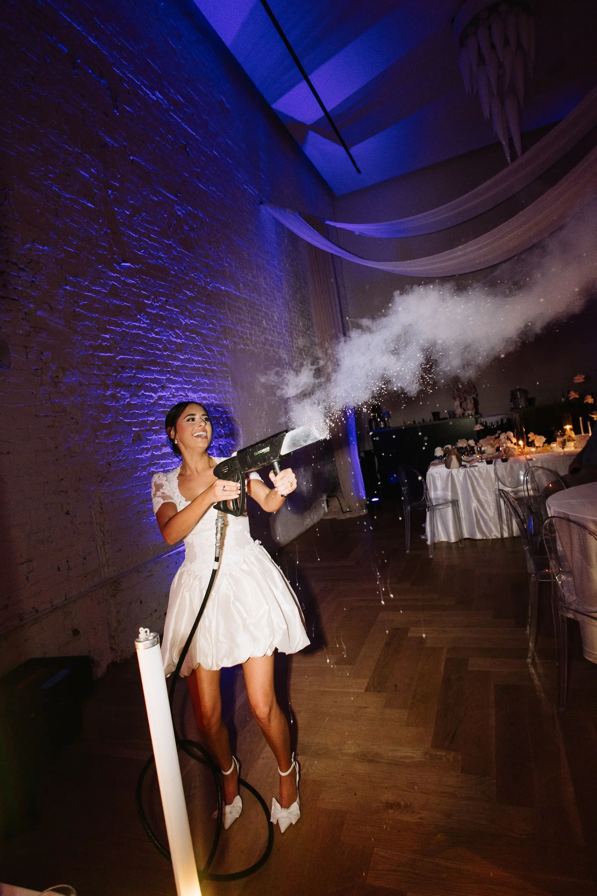 Bride with Smoke Machine Wedding Reception Photo | Tampa Bay DJ Company