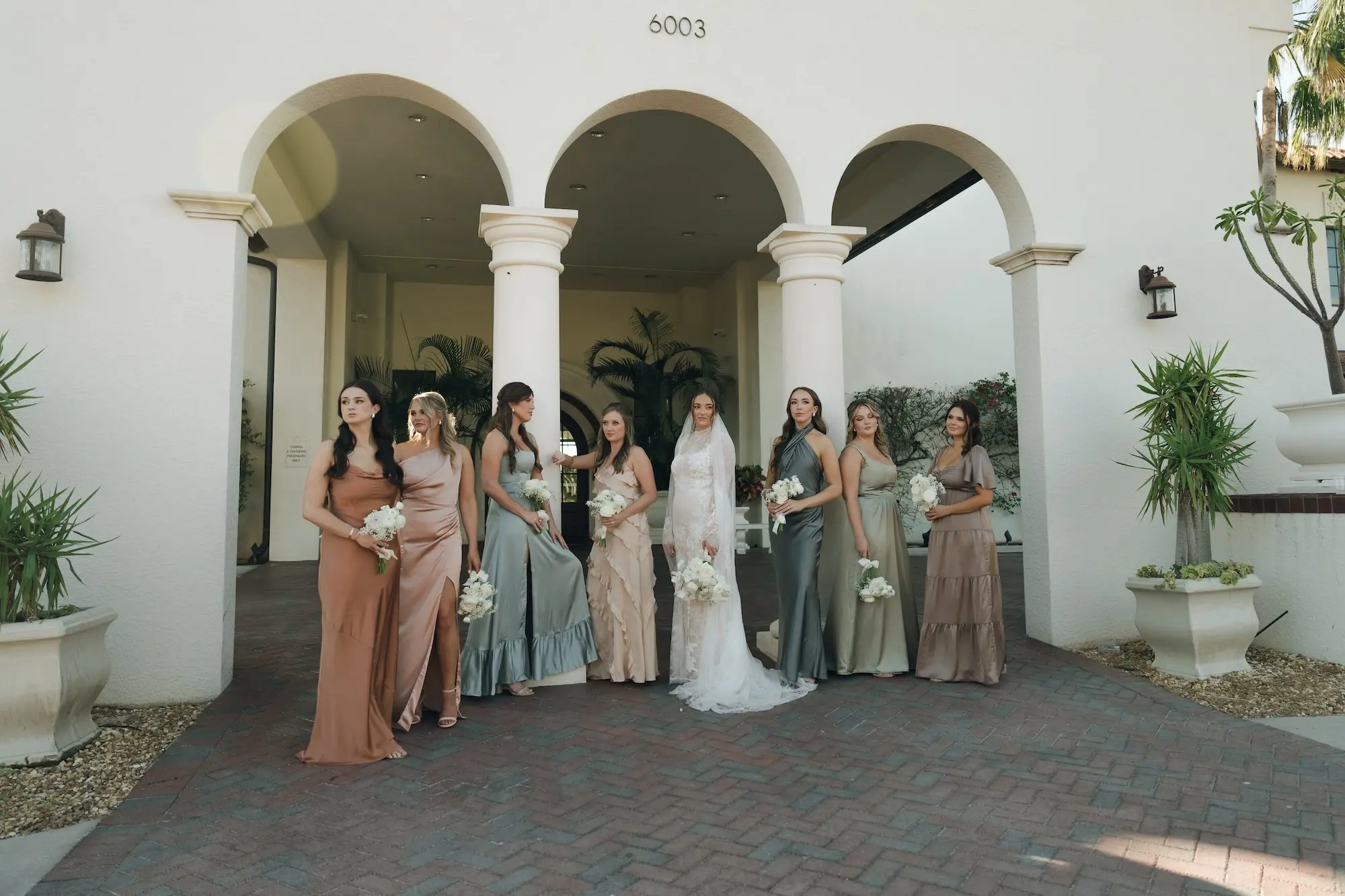 Rust, Green, and Pink mismatched Satin Bridesmaids Dress Inspiration