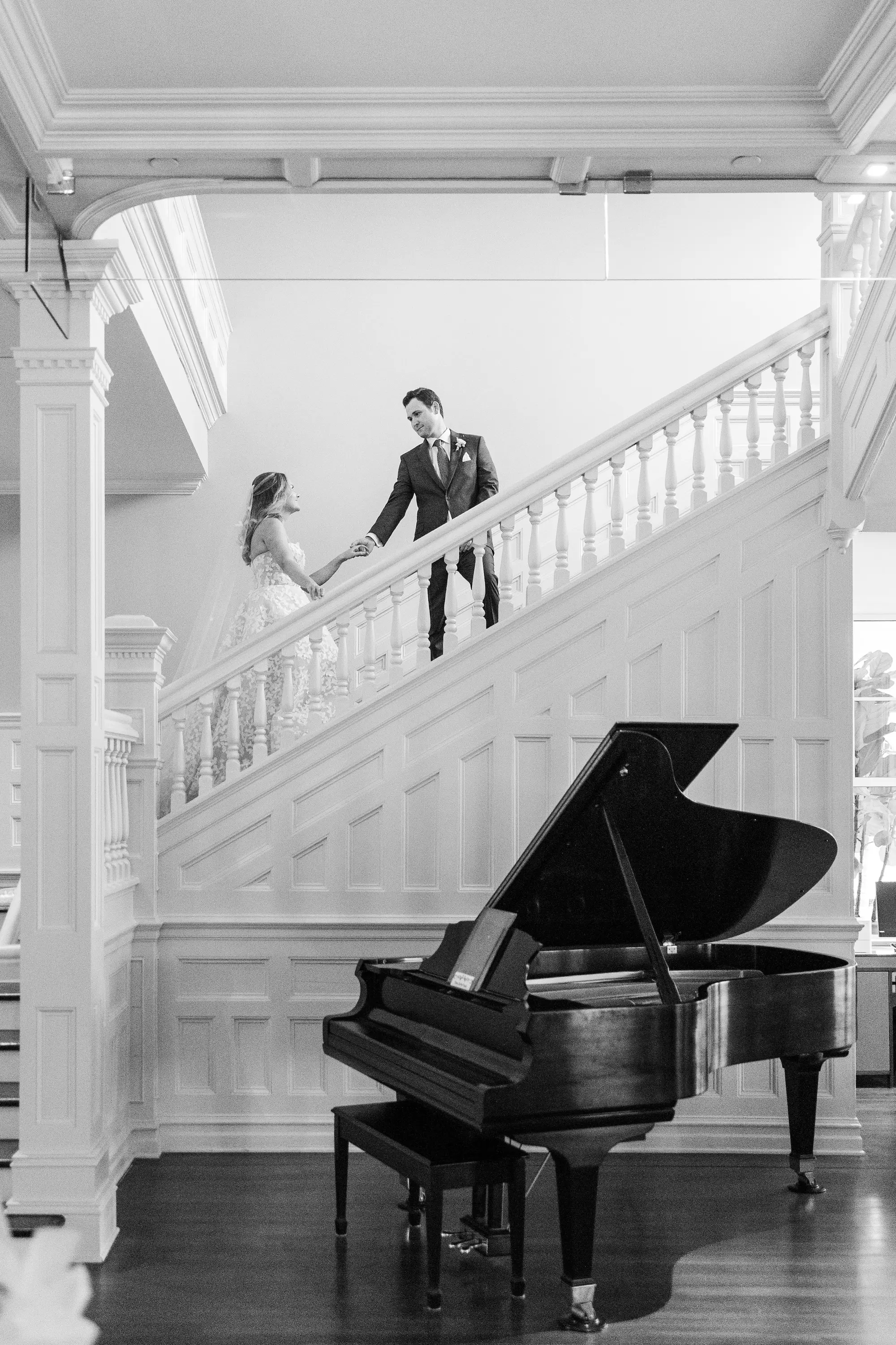 Bride and Groom Black and White Wedding Portrait | Clearwater Photographer Mary Anna Photography | Tampa Bay Event Venue Belleview Inn