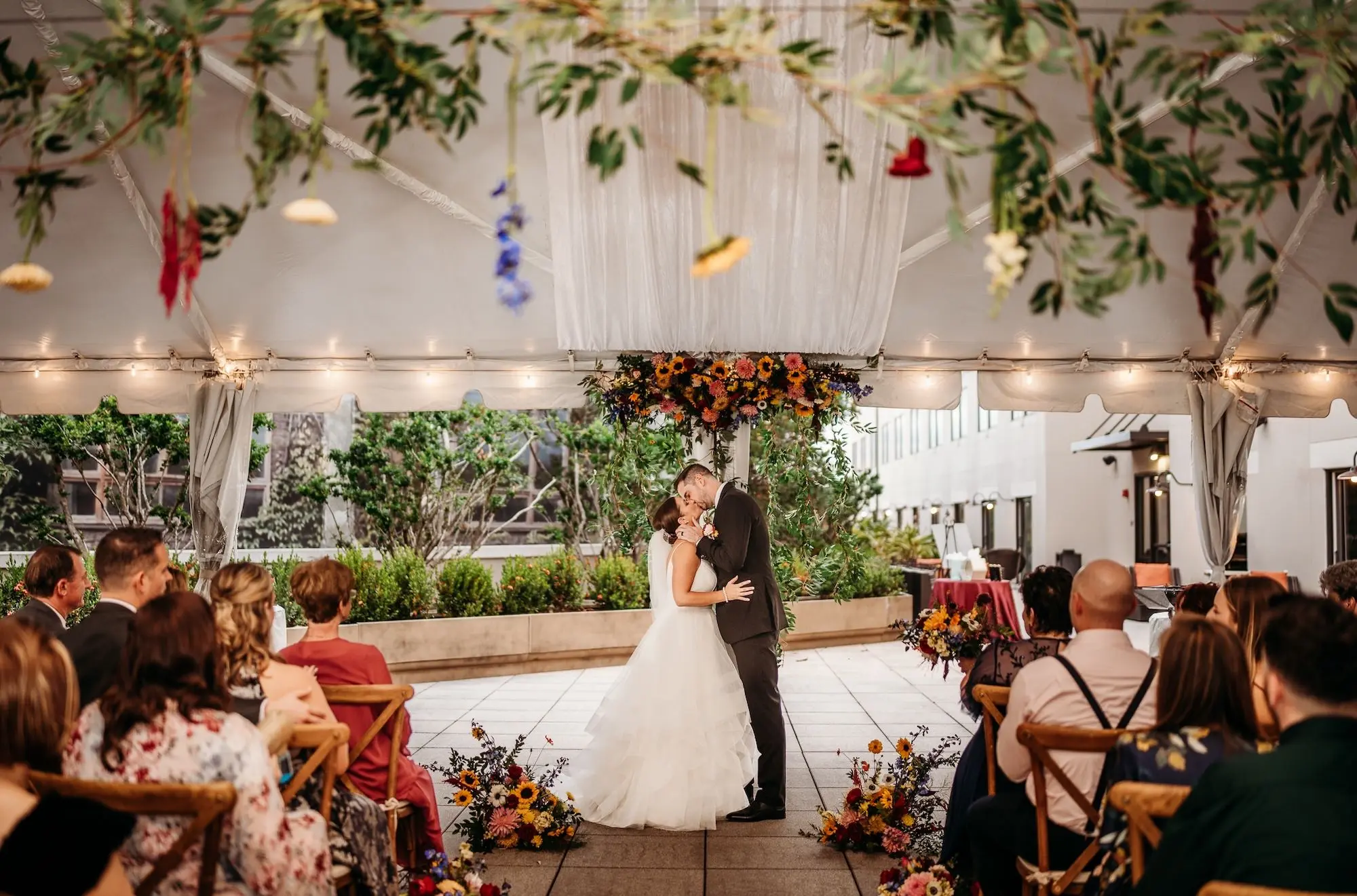 Bride and Groom First Kiss Wedding Portrait | Tampa Bay Photographer Sabrina Autumn Photography | Event Venue The Epicurean