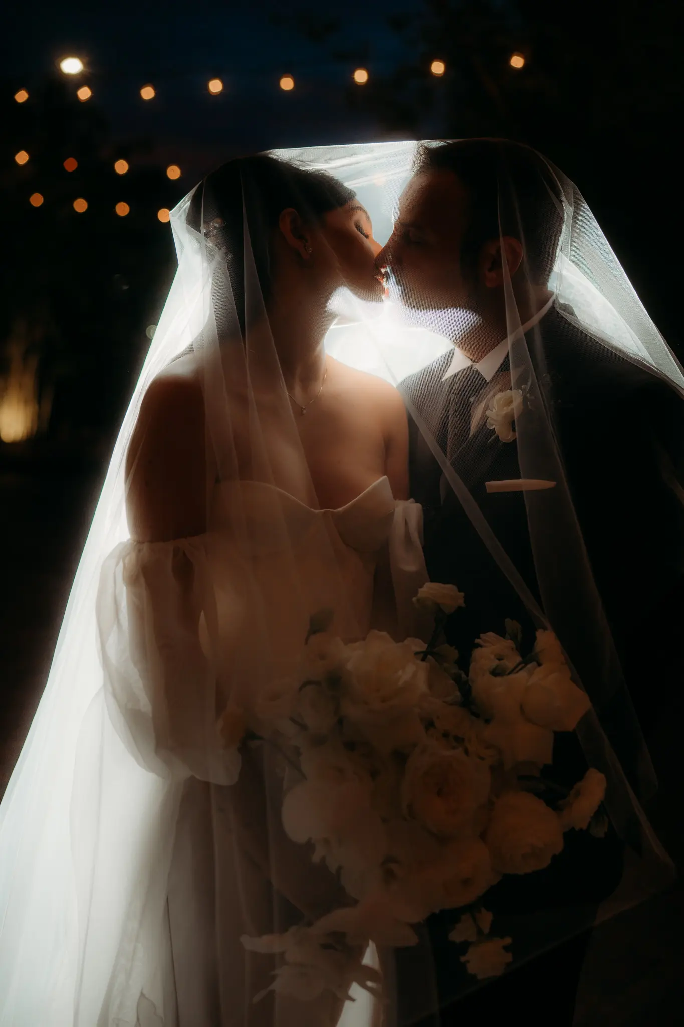 Bride and Groom under Veil Wedding Portrait | Tampa Bay Photographer Sabrina Autumn Photography