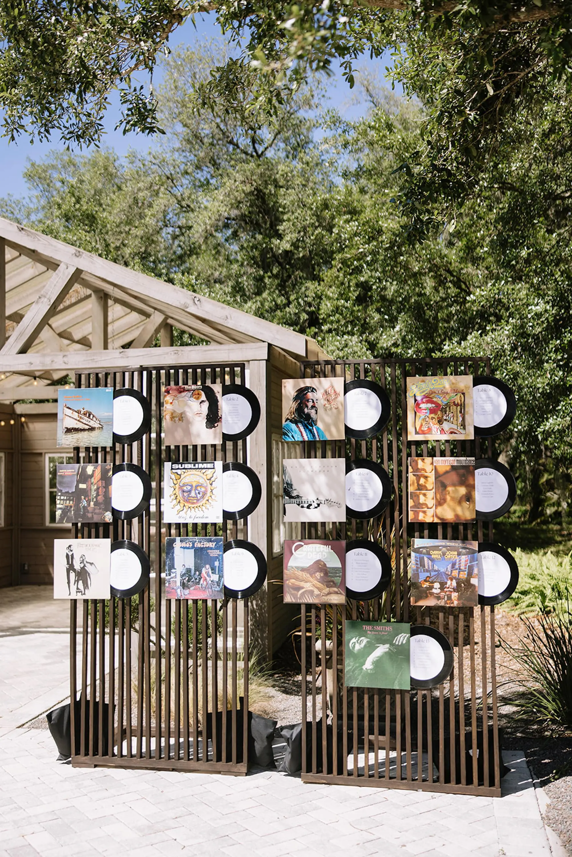Record Seating Chart Display Wedding Reception Decor Ideas | Tampa Bay Planner Wilder Mind Events