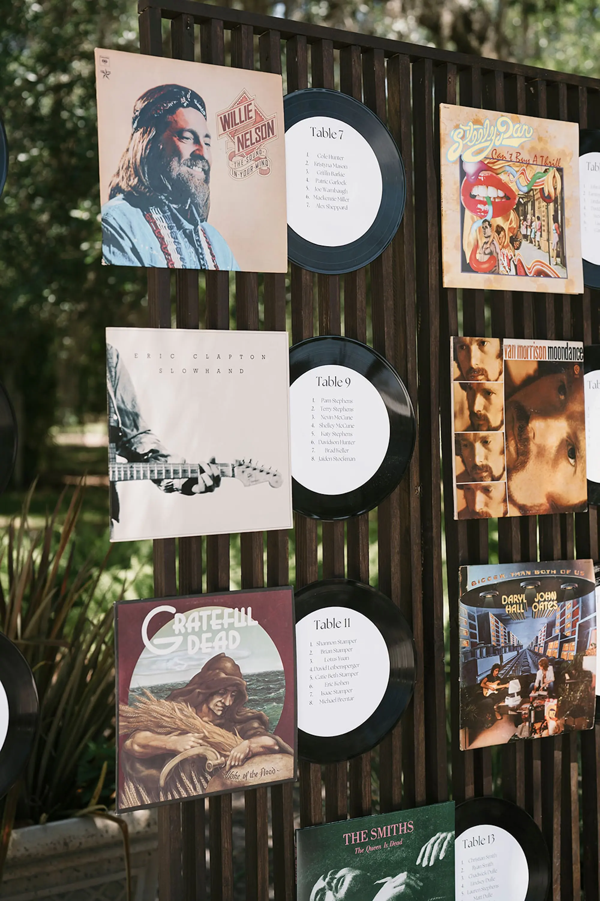 Record Seating Chart Display Wedding Reception Decor Ideas | Tampa Bay Planner Wilder Mind Events