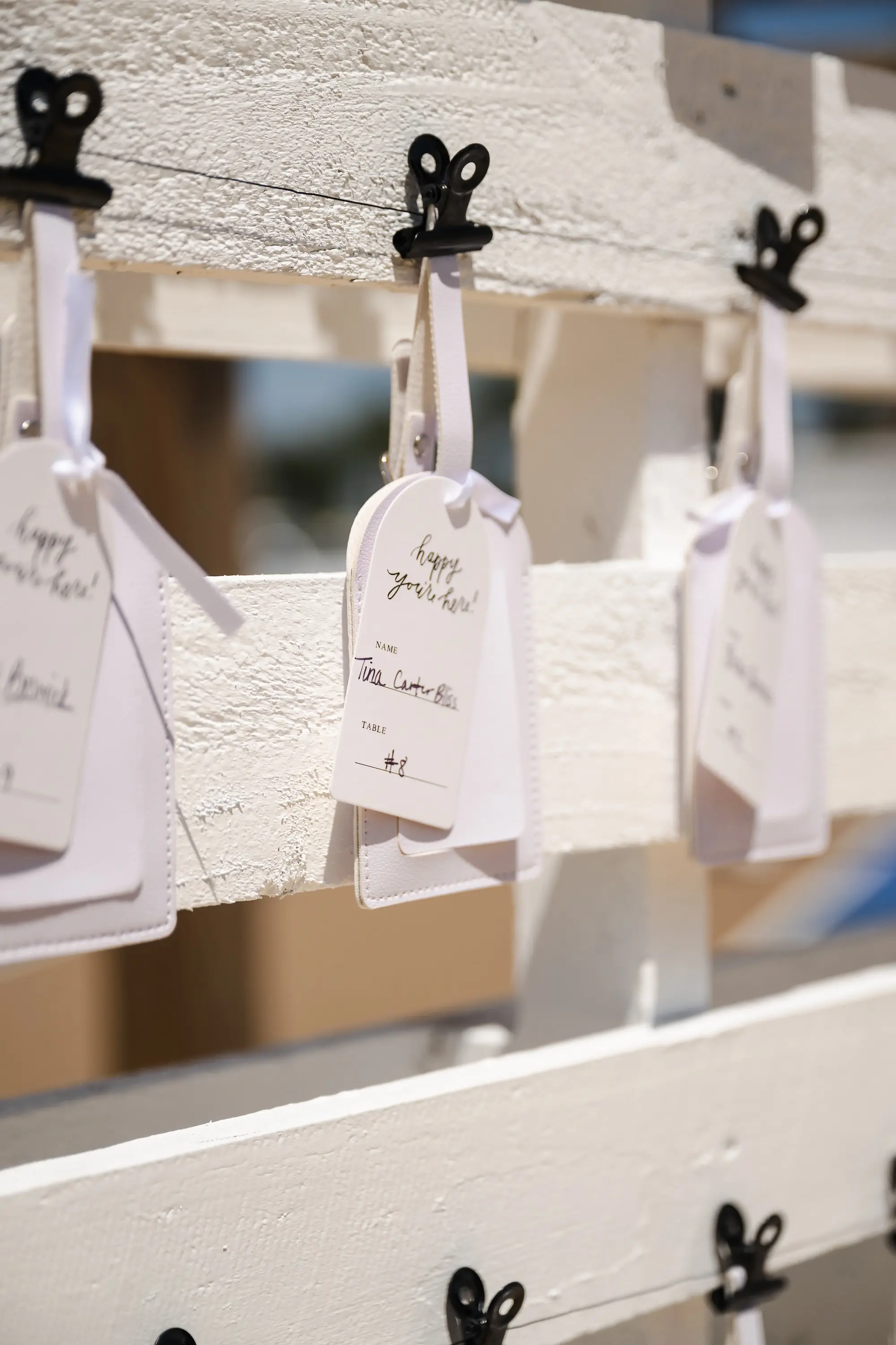 Luggage Tag Wedding Reception Seating Chart Display Ideas