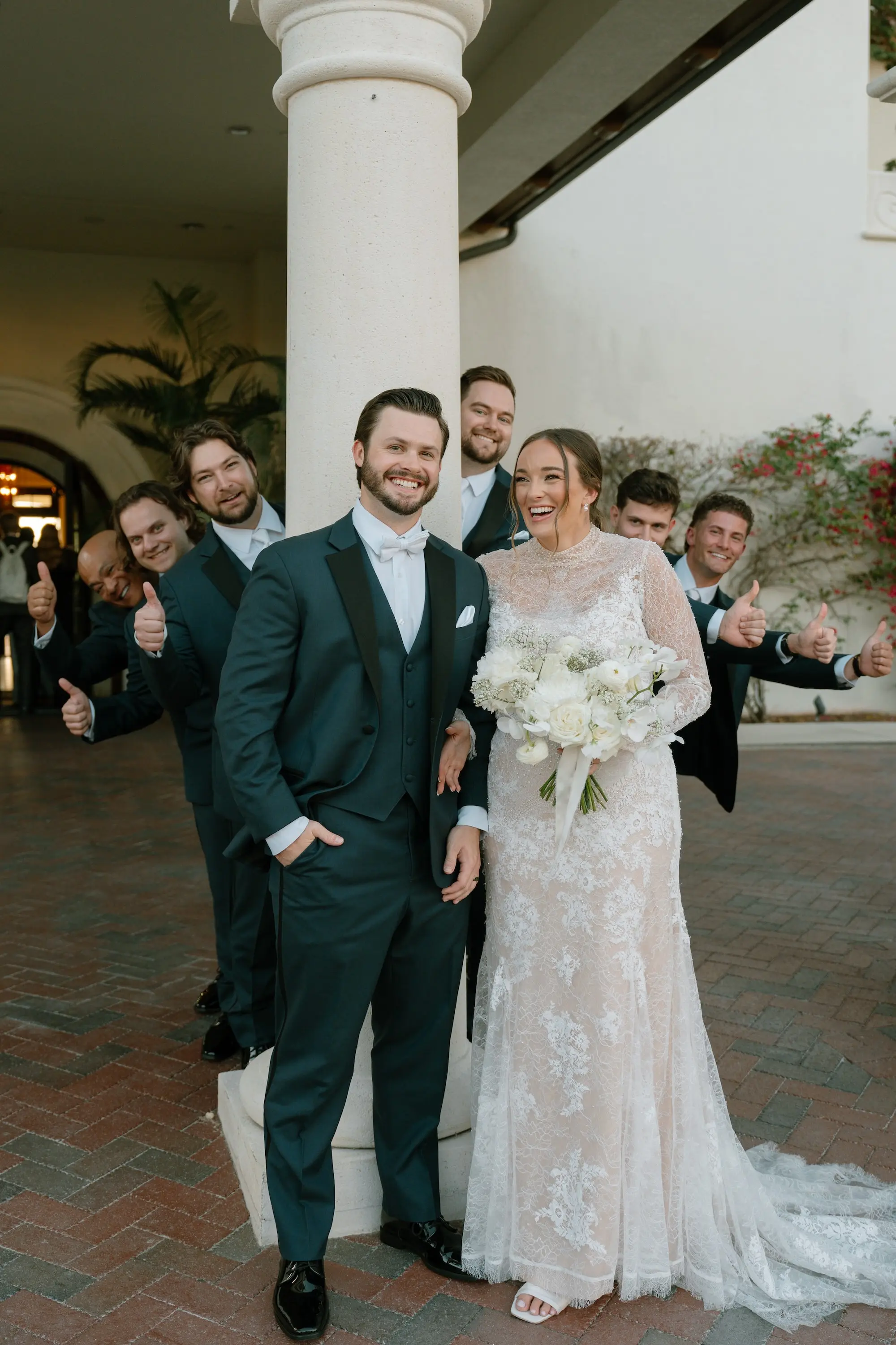 Bride and Groom with Groomsmen Wedding Portrait | Tampa Bay Photographer Amber Yonker Photography