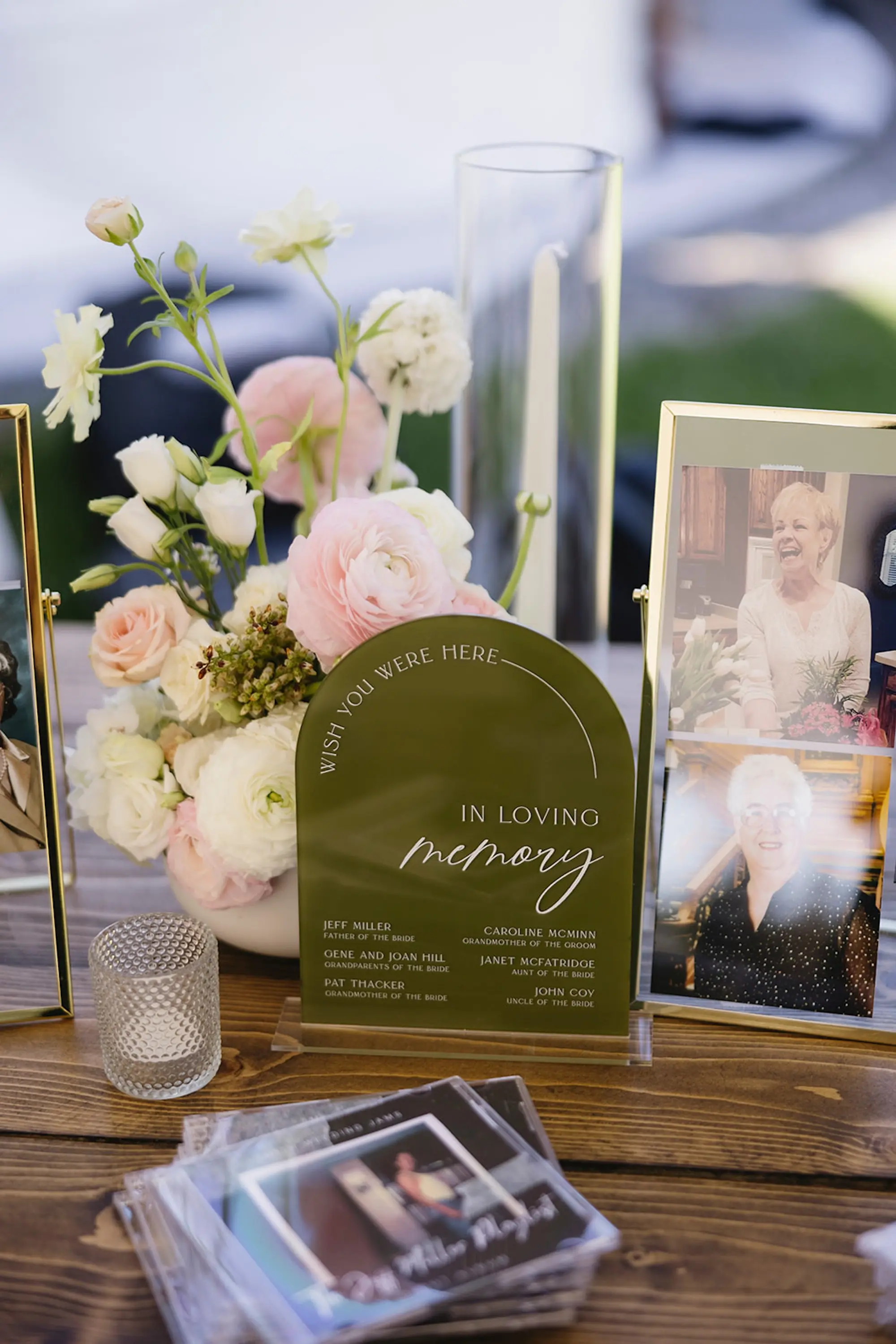 Acrylic Olive Green In Loving Memory Sign Wedding Reception Table Ideas | Tampa Bay Planner Wilder Mind Events