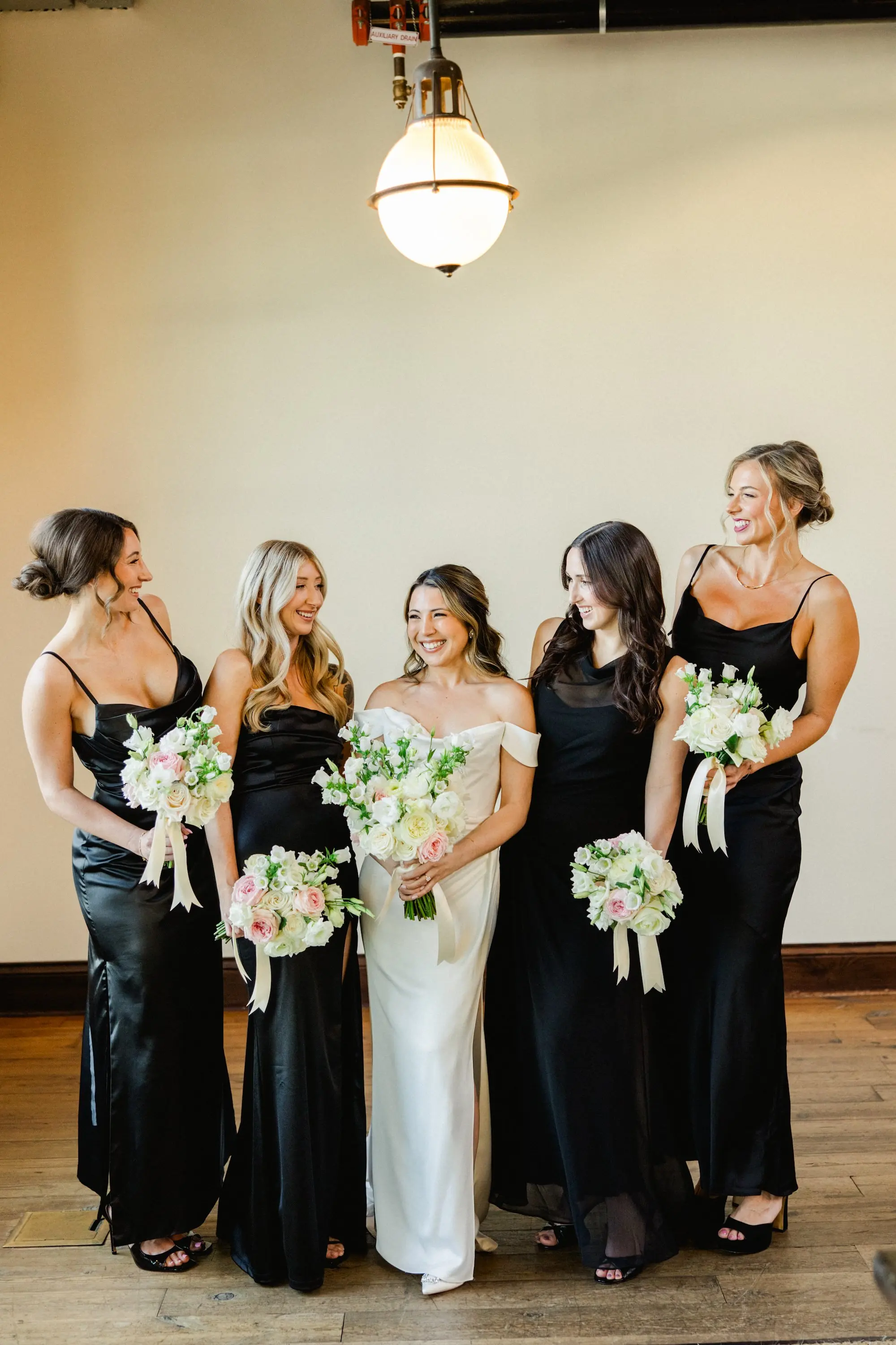Bride with Bridesmaids Wedding Portrait | Tampa Bay Hair and Makeup Artist Femme Akoi Beauty Studio
