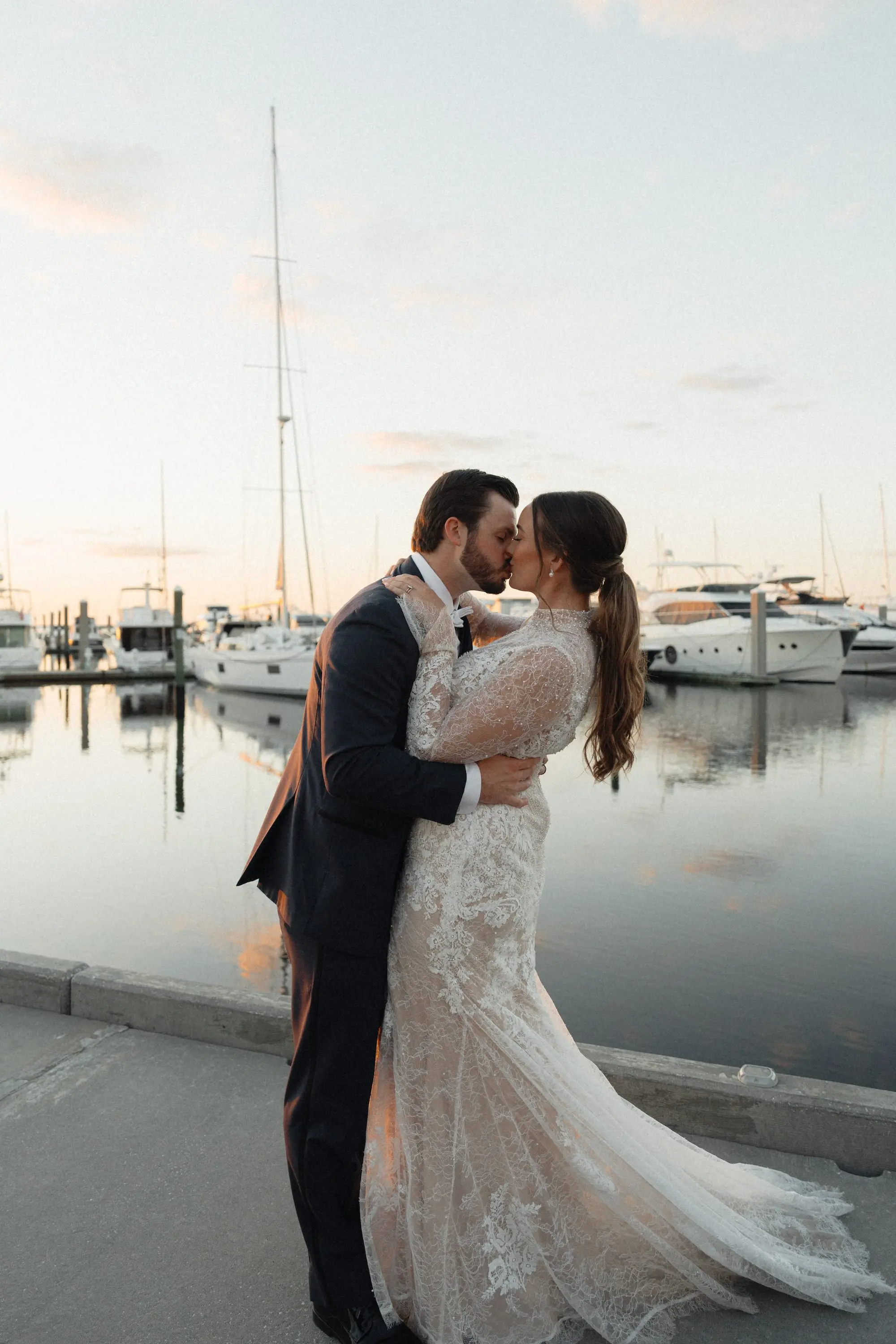 Bride and Groom Wedding Portrait | Tampa Bay Photographer Amber Yonker Photography | Videographer Pine and Forge | Event Venue Westshore Yacht Club