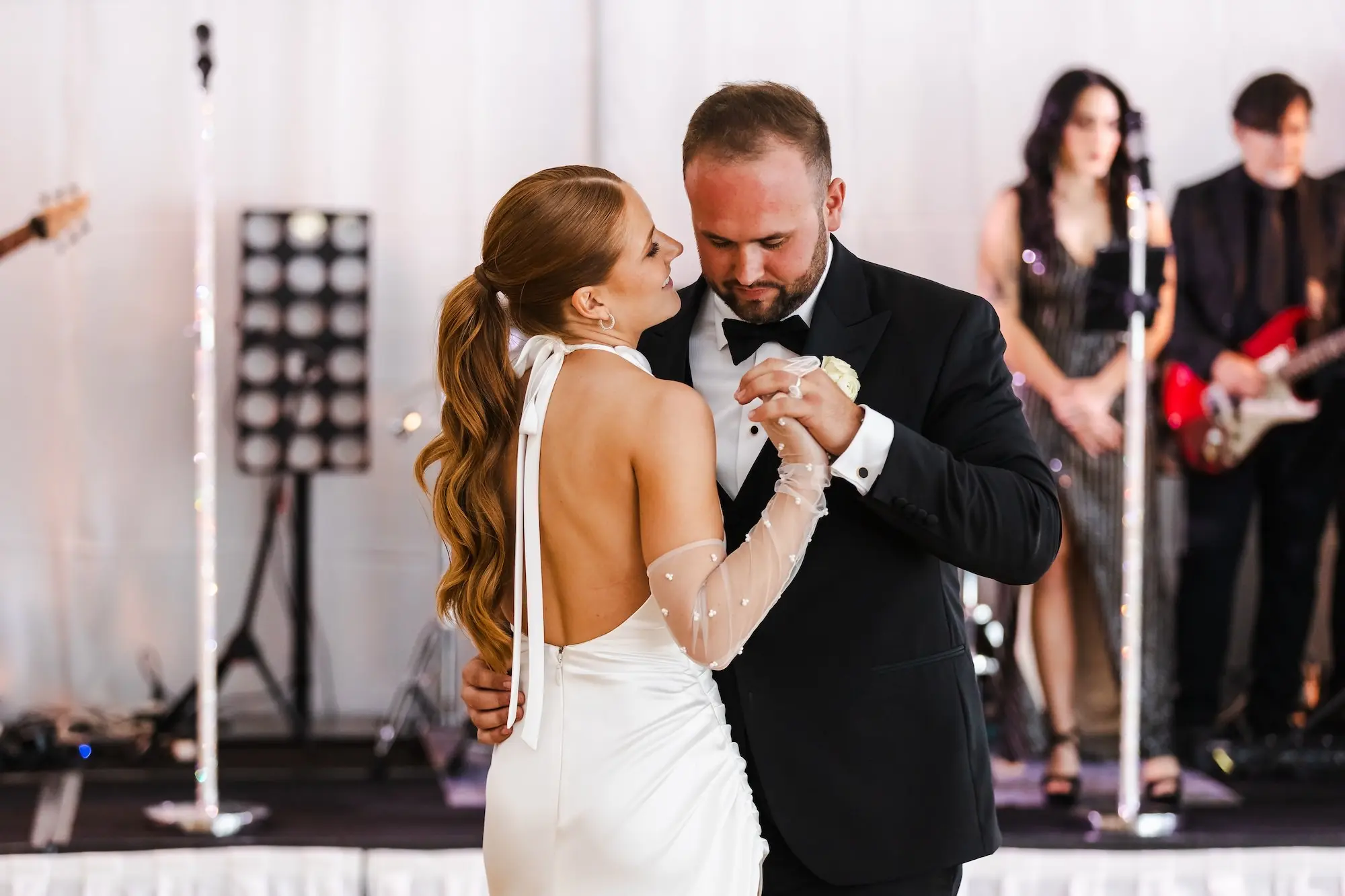 Bride and Groom First Dance Wedding Portrait | Live Wedding Band Ideas