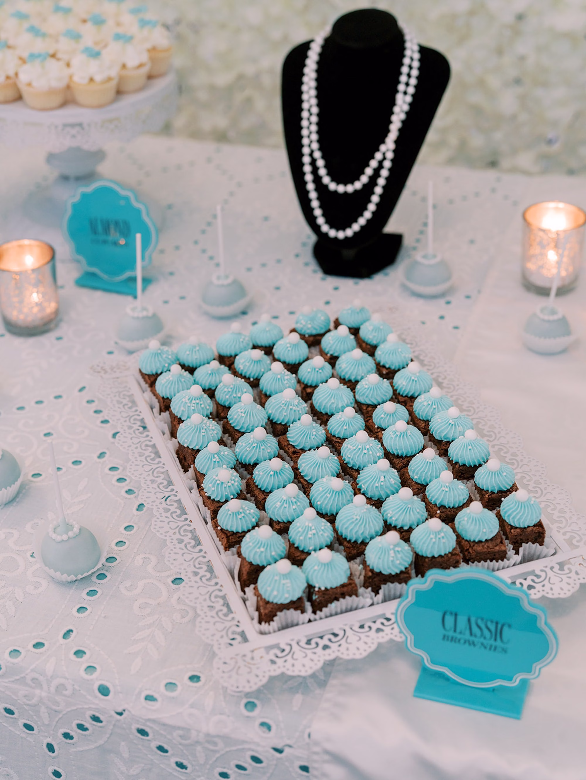 Breakfast at Tiffanys Blue Inspired Wedding Bridal Shower Ideas | Cupcake Dessert Table Ideas