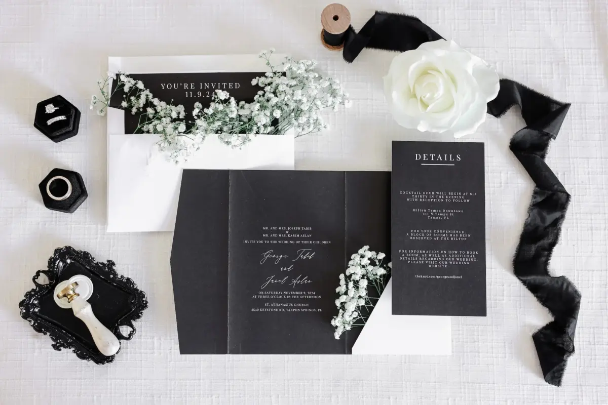 1Luxurious Cream White and Gold Ballroom Wedding Inspiration - “Best Of” 2025: Wedding Portraits Luxurious Black and White Wedding Invitation Suite Inspiration