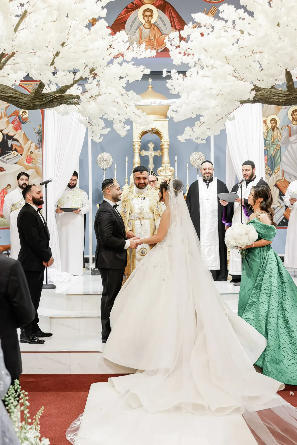 21Luxurious Cream White and Gold Ballroom Wedding Inspiration - “Best Of” 2025: Wedding Portraits Luxurious Cream, White, and Gold Orthodox Wedding Ceremony Inspiration