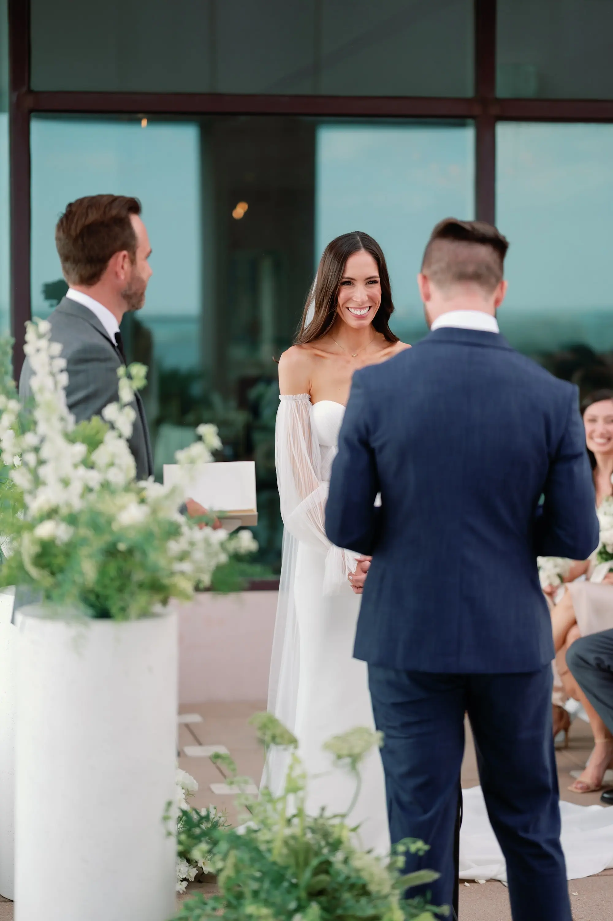 Bride and Groom Wedding Ceremony Vow Exchange Wedding | Outdoor Wedding Ceremony Ideas