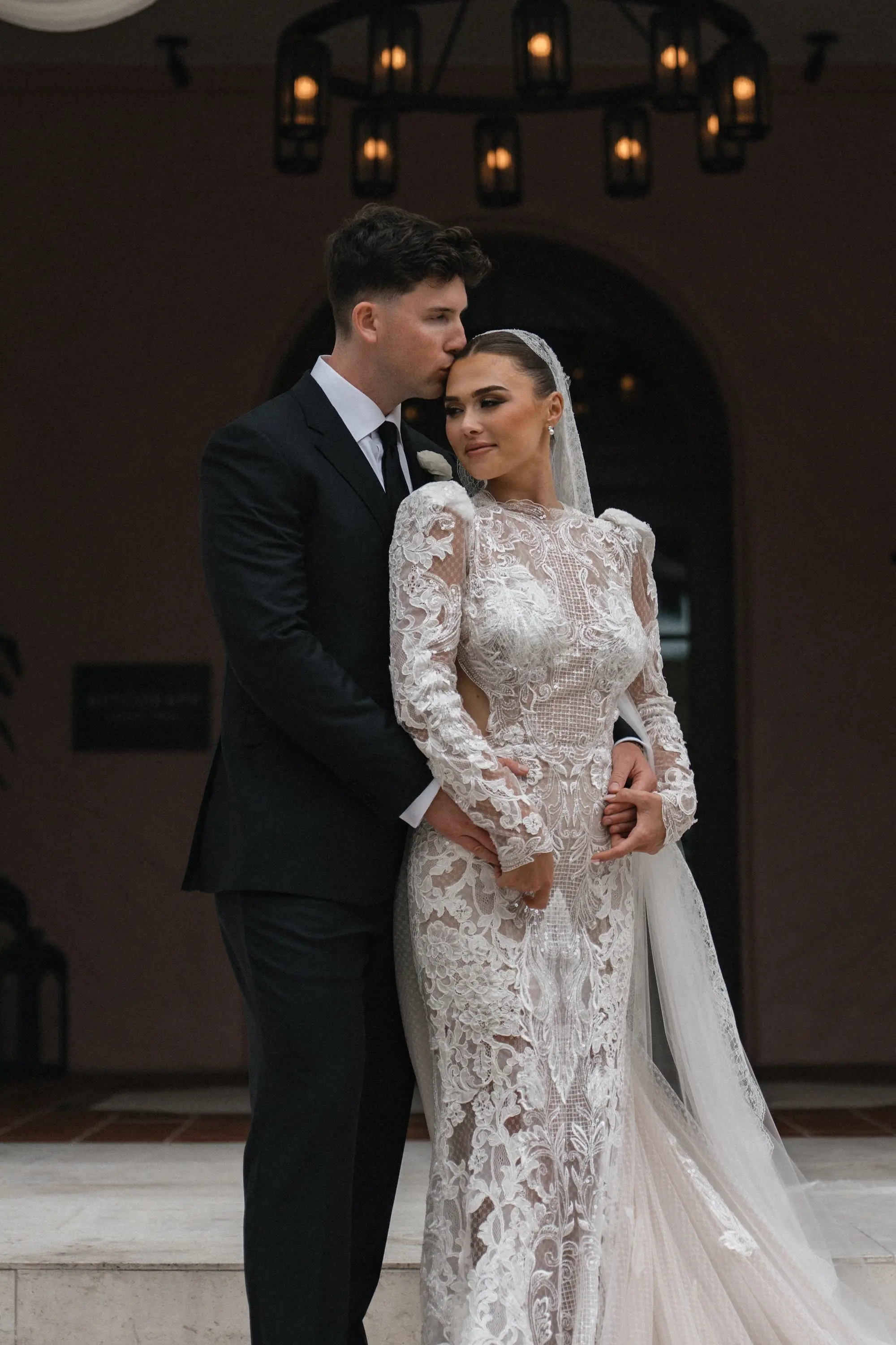 24Luxurious Ivory Neutral Ballroom Wedding Inspiration - Luxurious, Ivory Downtown St. Pete Wedding | The Vinoy Bride and Groom Wedding Portrait