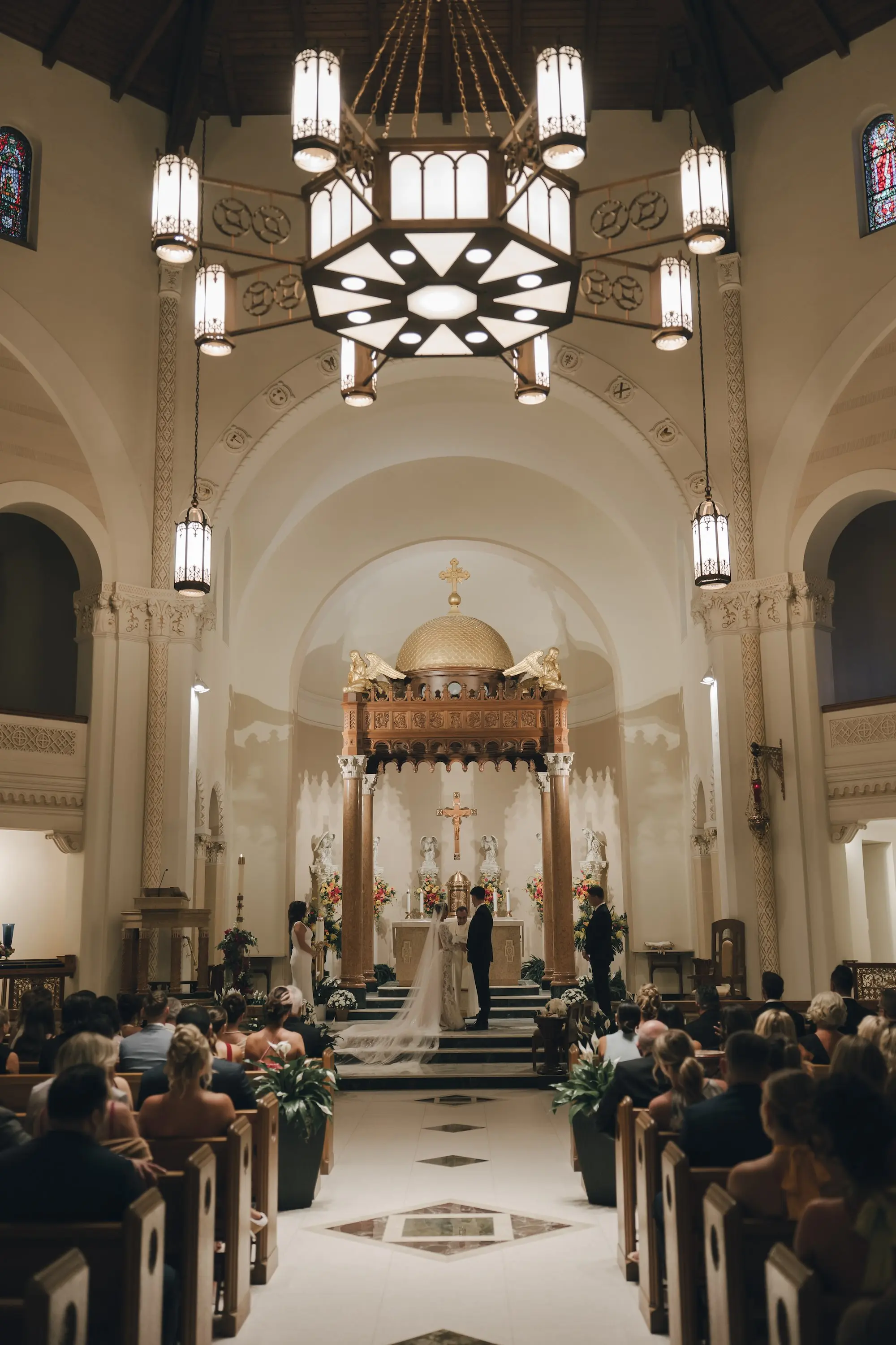 31Luxurious Ivory Neutral Ballroom Wedding Inspiration St Pete Our Lady of Grace Catholic Church - Luxurious, Ivory Downtown St. Pete Wedding | The Vinoy Luxurious Catholic Wedding Ceremony Decor Inspiration | St Pete Event Venue Our Lady of Grace Catholic Church