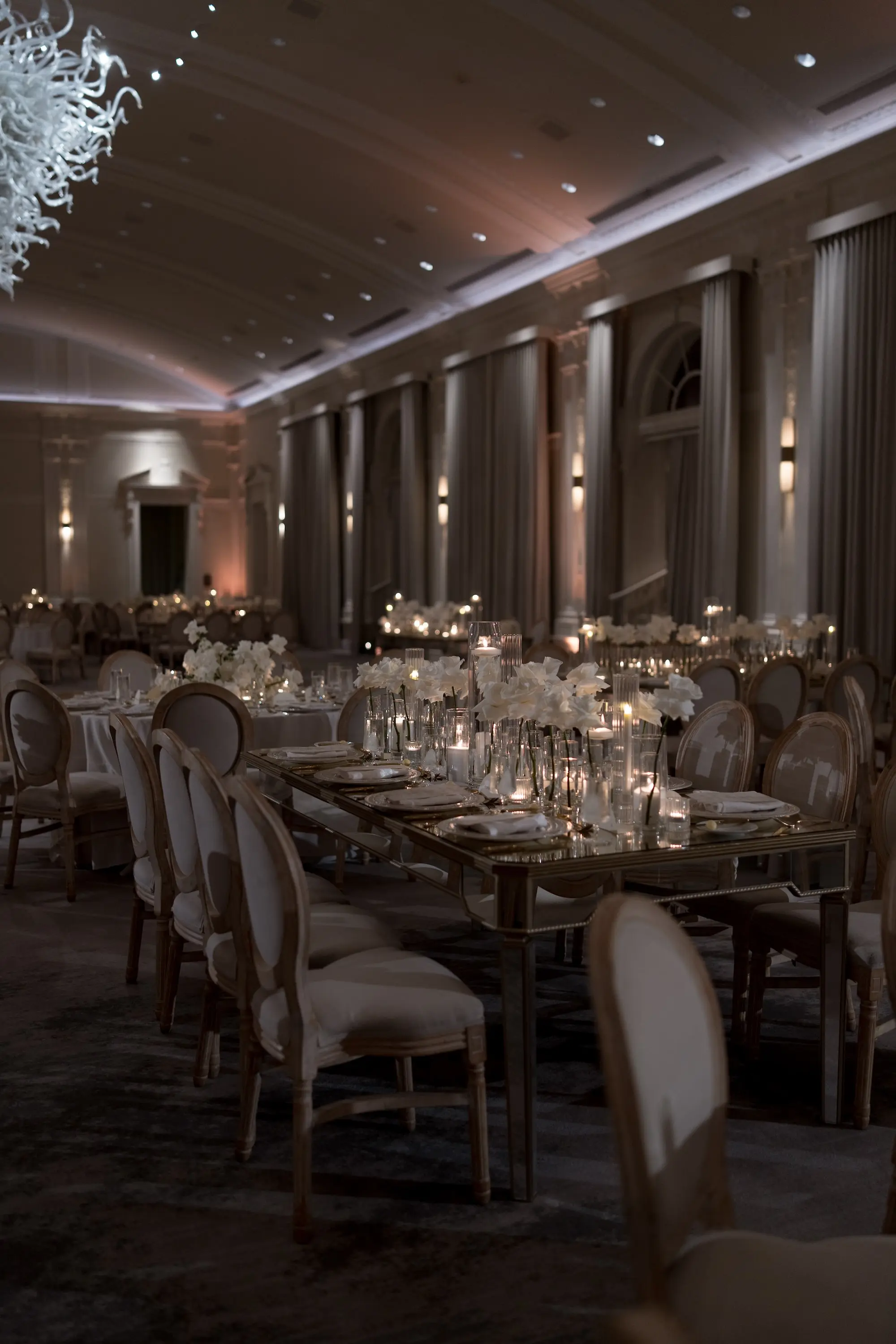 40Luxurious Ivory Neutral Ballroom Wedding Inspiration - Luxurious, Ivory Downtown St. Pete Wedding | The Vinoy Luxurious Ivory Neutral Ballroom Wedding Reception Monochromatic Decor Inspiration