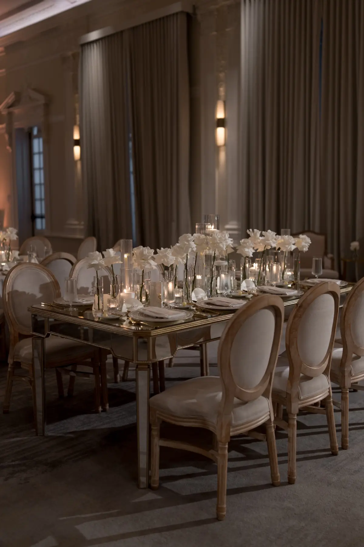 41Luxurious Ivory Neutral Ballroom Wedding Inspiration - Luxurious, Ivory Downtown St. Pete Wedding | The Vinoy Luxurious Ivory Neutral Ballroom Wedding Reception Monochromatic Tablescape Decor Inspiration