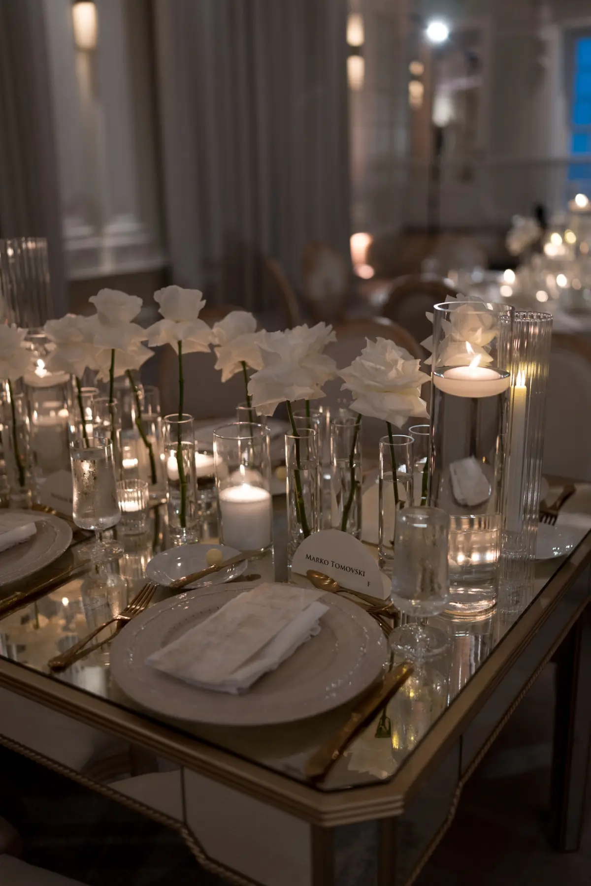 42Luxurious Ivory Neutral Ballroom Wedding Inspiration - Luxurious, Ivory Downtown St. Pete Wedding | The Vinoy Luxurious Ivory Neutral Ballroom Wedding Reception Monochromatic Tablescape Decor Inspiration