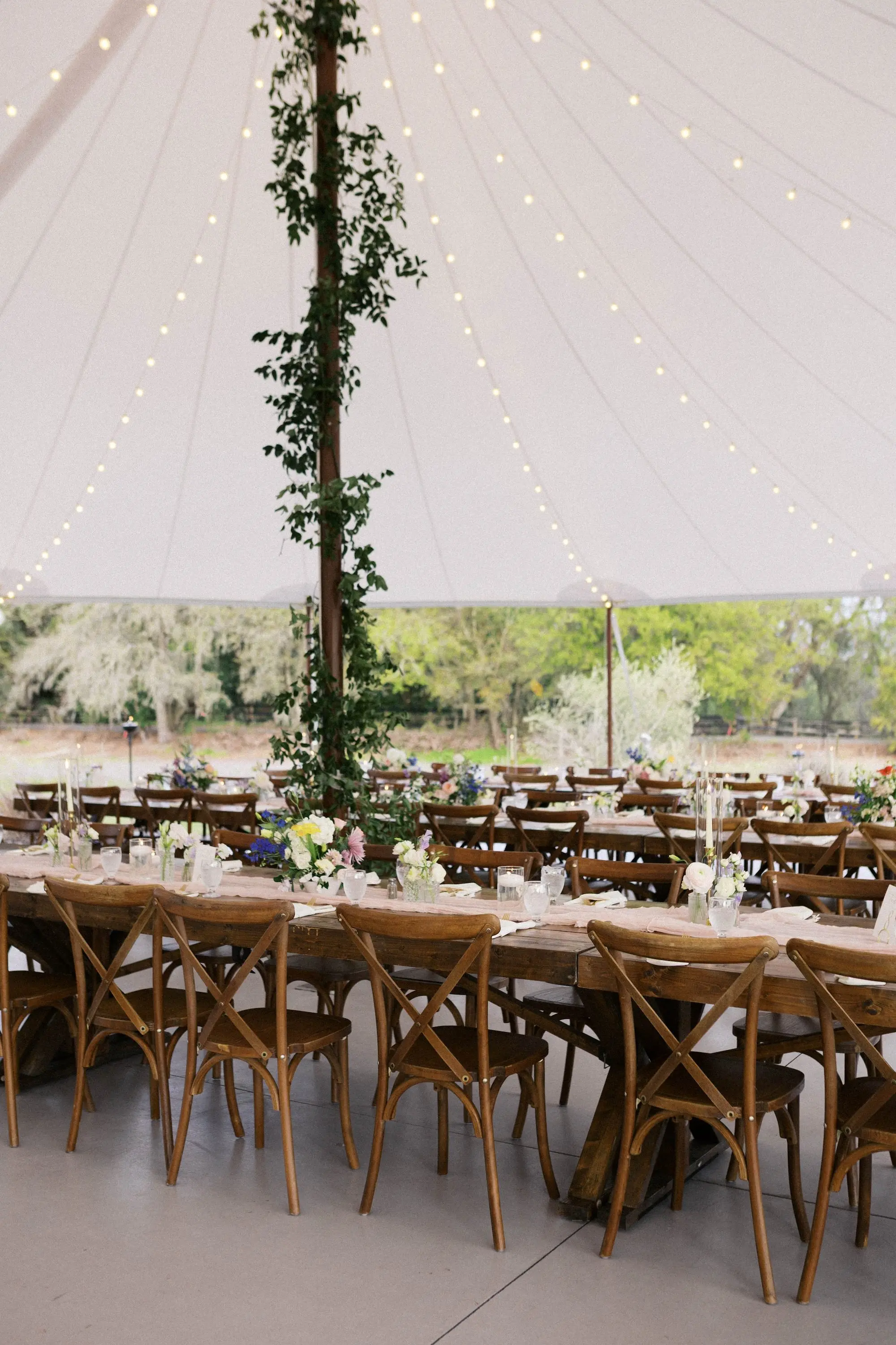 Romantic Pastel Tented Garden Wedding Reception Decor Ideas | Tampa Bay Event Venue Mill Pond Estate