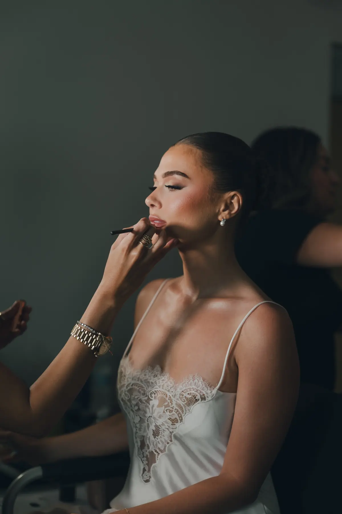 4Luxurious Ivory Neutral Ballroom Wedding Inspiration - “Best Of” 2025: Wedding Portraits Bride Getting Ready Wedding Portrait