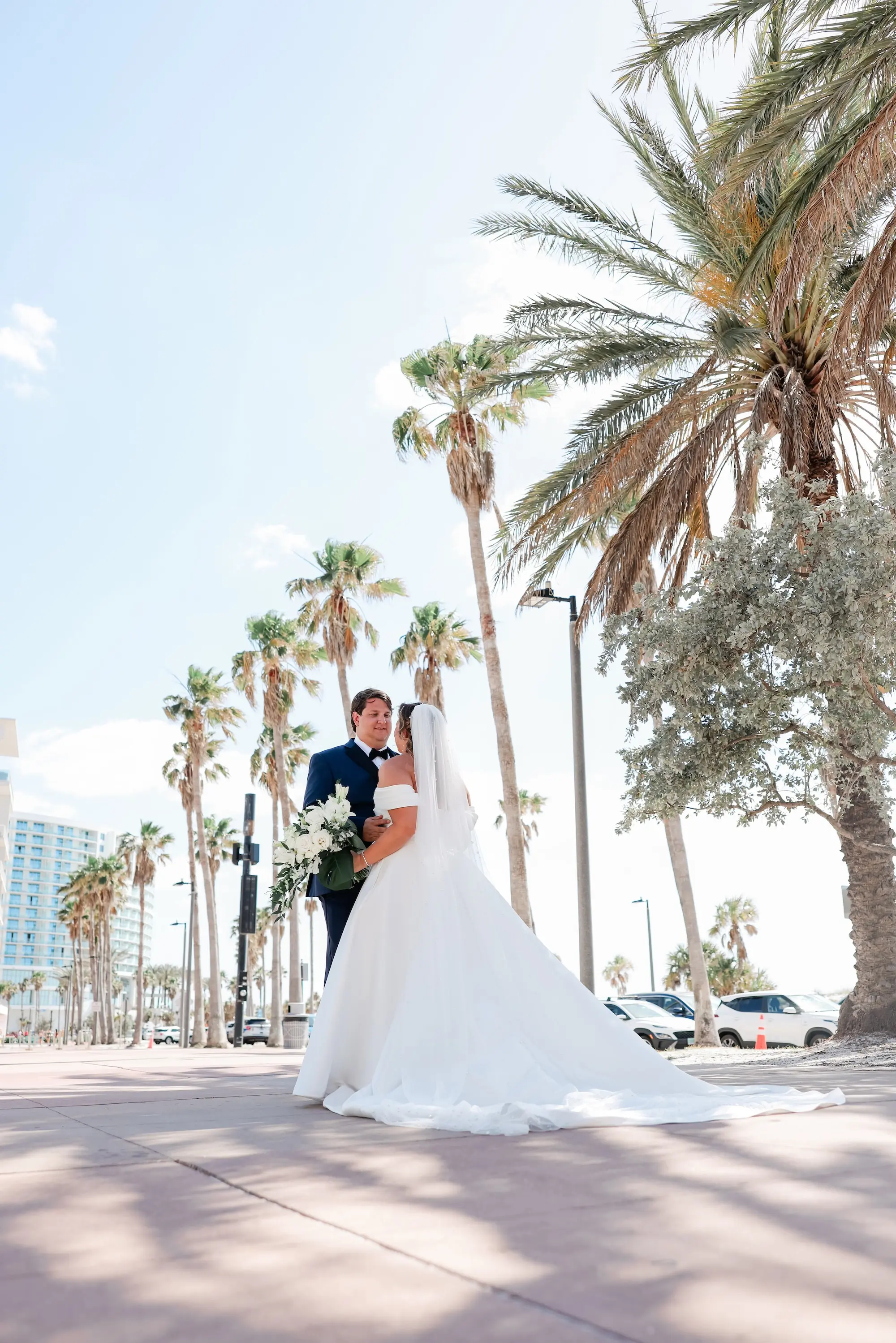 Bride and Groom Clearwater Beach Wedding Portrait | St Pete Photographer Lifelong Photography Studio