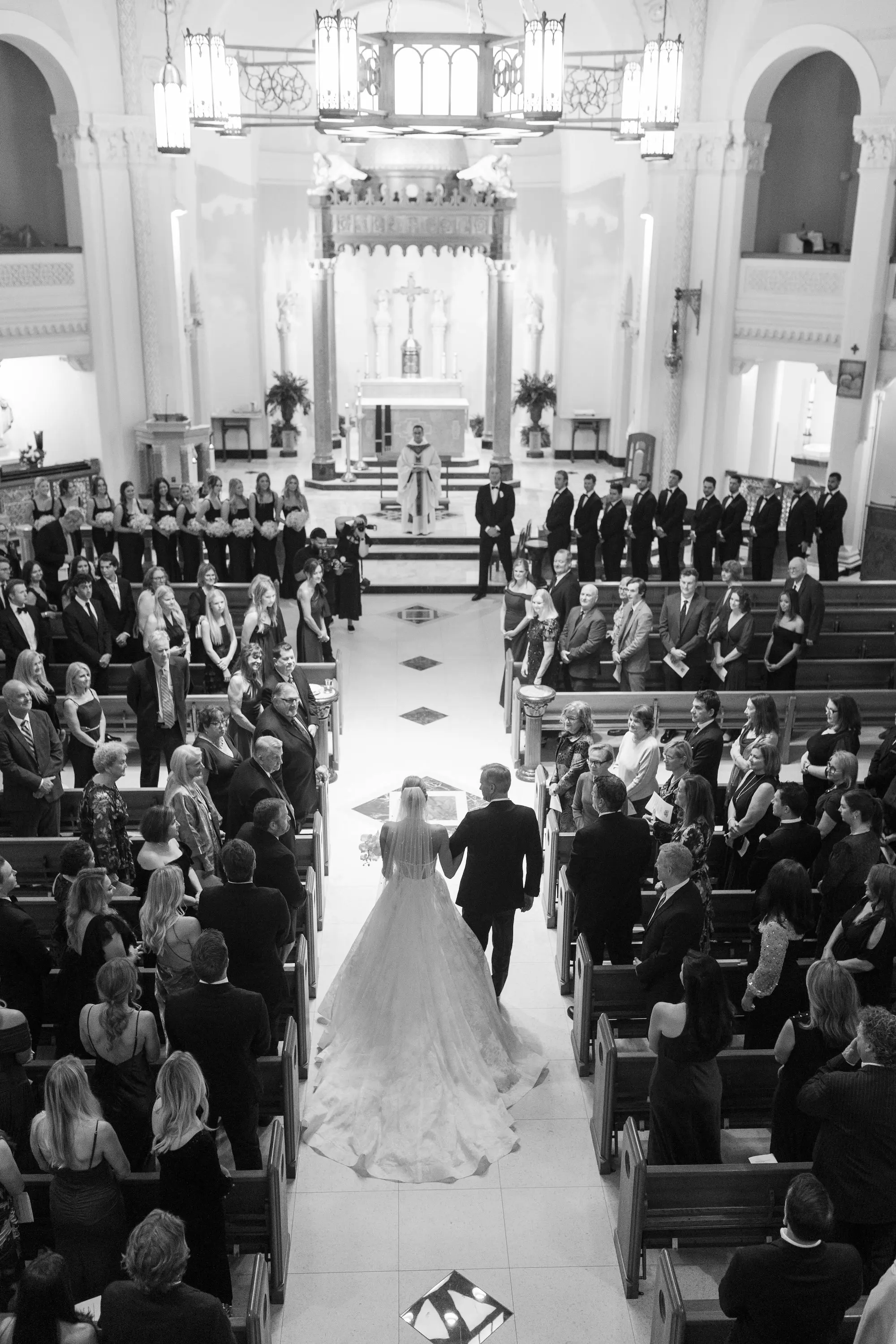 18Classic White and Green Wedding Ideas St. Mary Our Lady of Grace Church St Pete - Classic, White and Green St. Pete Wedding | The James Museum of Western & Wildlife Art Bride and Father Walking Down Wedding Ceremony Aisle | Wedding Ceremony Venue St. Mary Our Lady of Grace Catholic Church