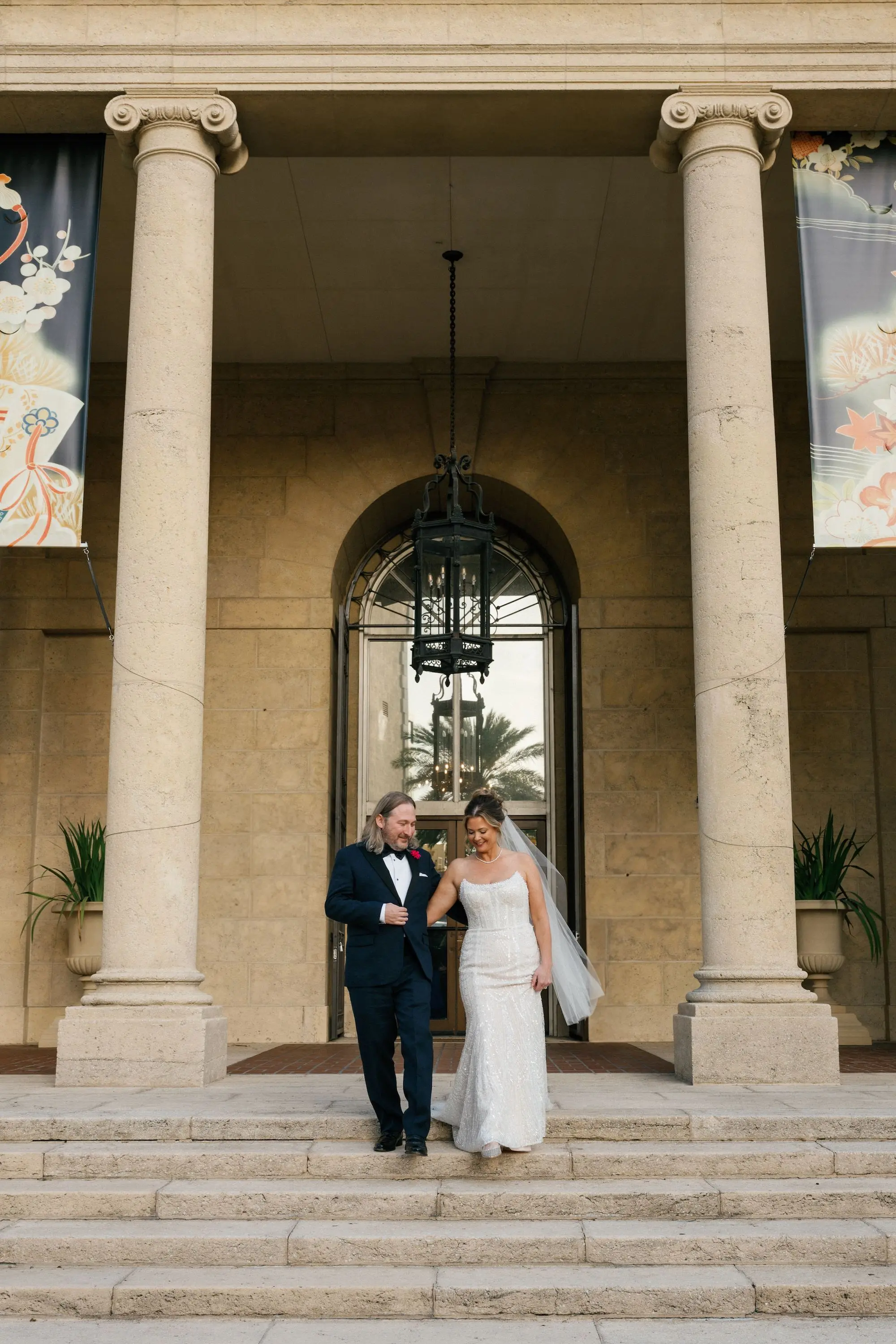 Bride and Groom Wedding Portrait | St Pete Event Venue Musuem of Fine Art | Tampa Bay Photographer Dewitt For Love