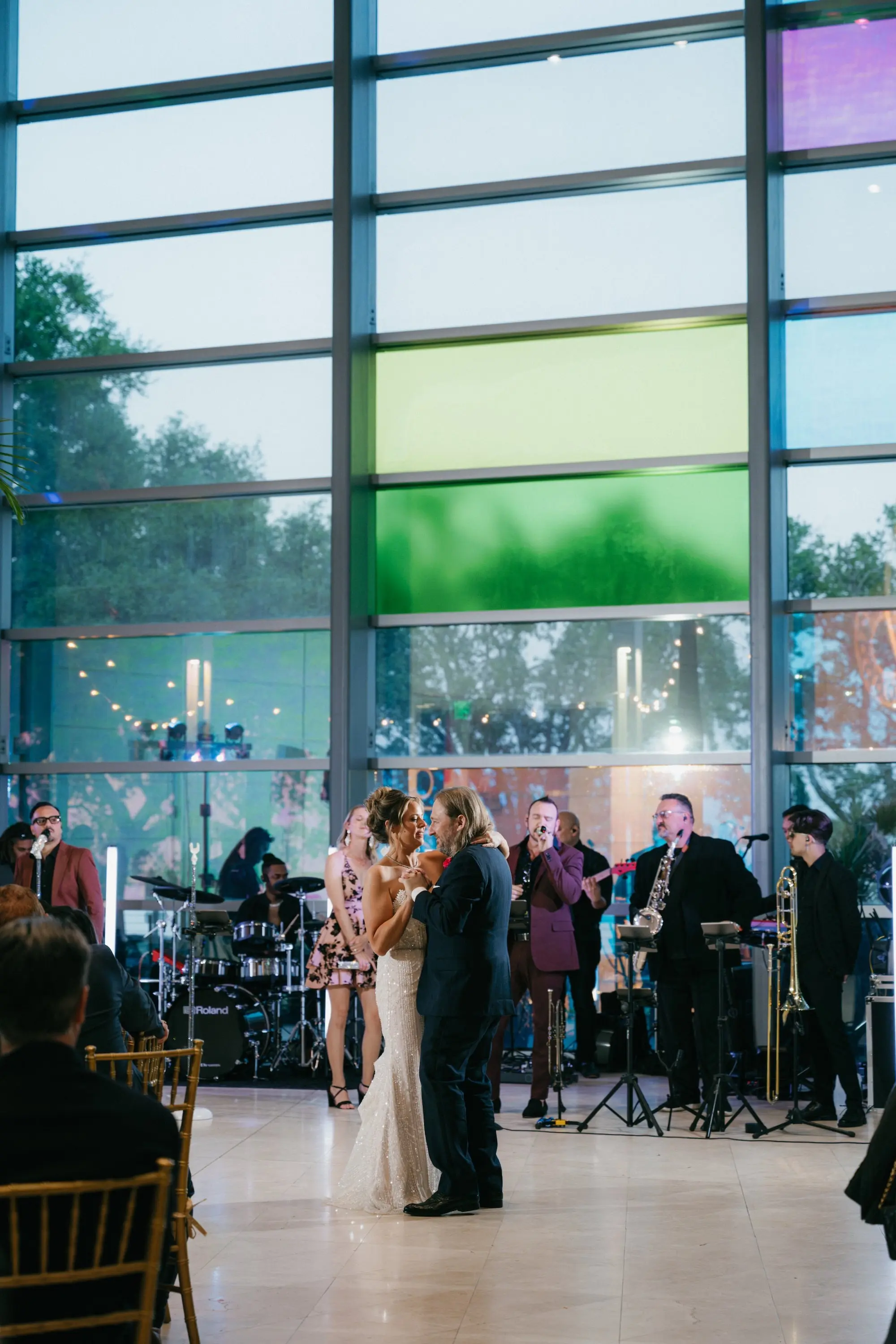 Bride and Groom First Dance Wedding Portrait | St Pete Museum of Fine Arts