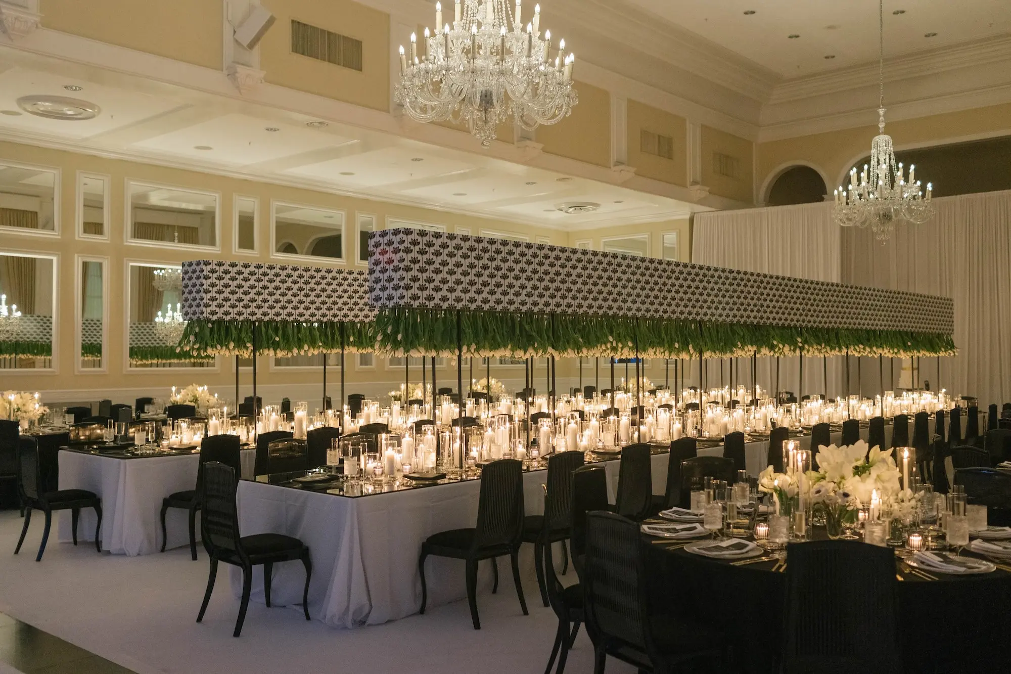 Romantic Modern Luxurious Black and White Wedding Reception Decor Inspiration | Tampa Bay Event Venue Palma Ceia Golf and Country Club | Planner Parties A La Carte