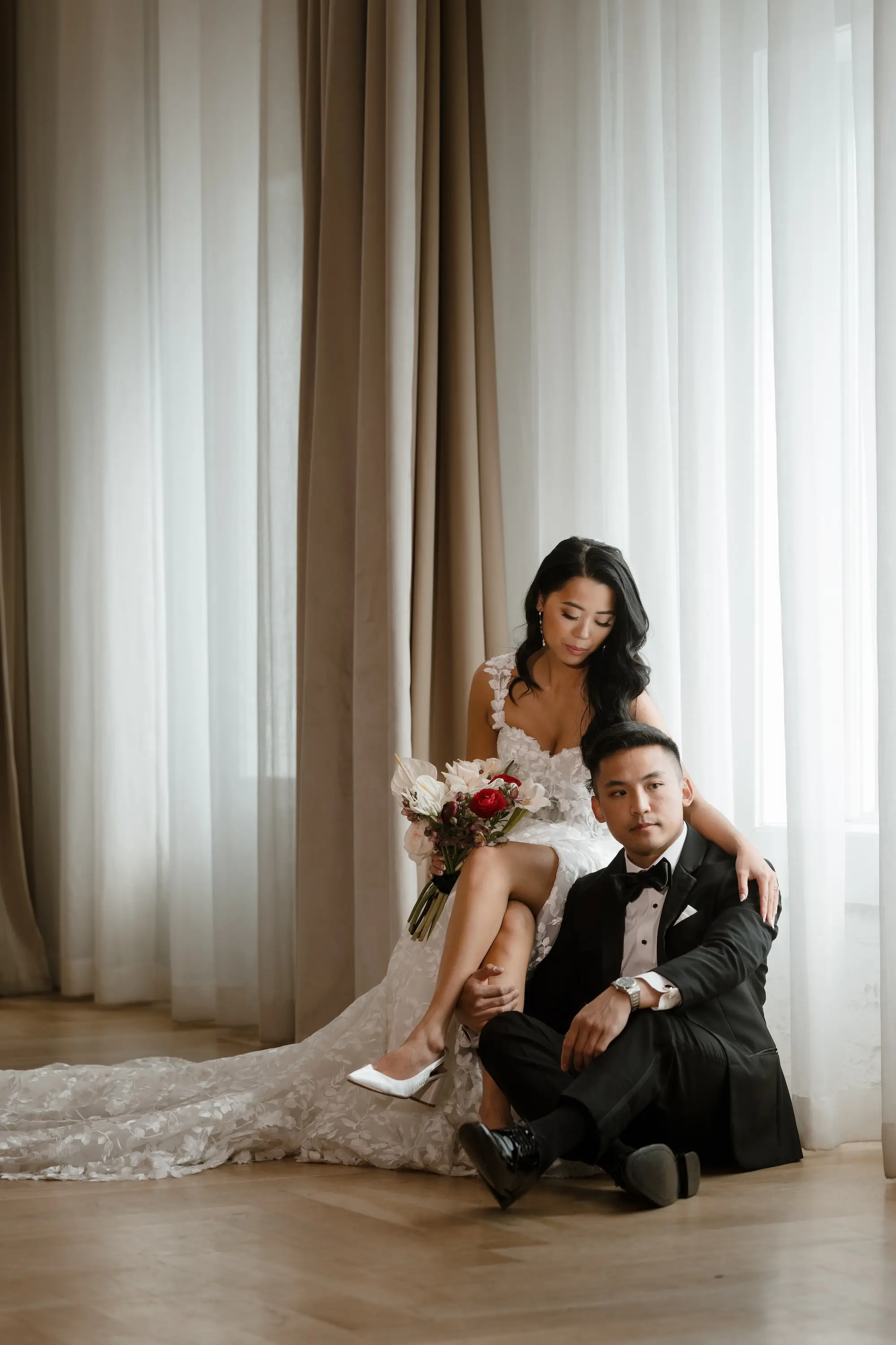 50Modern Romantic Wedding Inspiration - Modern, Moody Fall Ybor City Wedding | Hotel Haya Bride and Groom Wedding Portrait | Tampa Bay Photographer Evoke Photo and Film