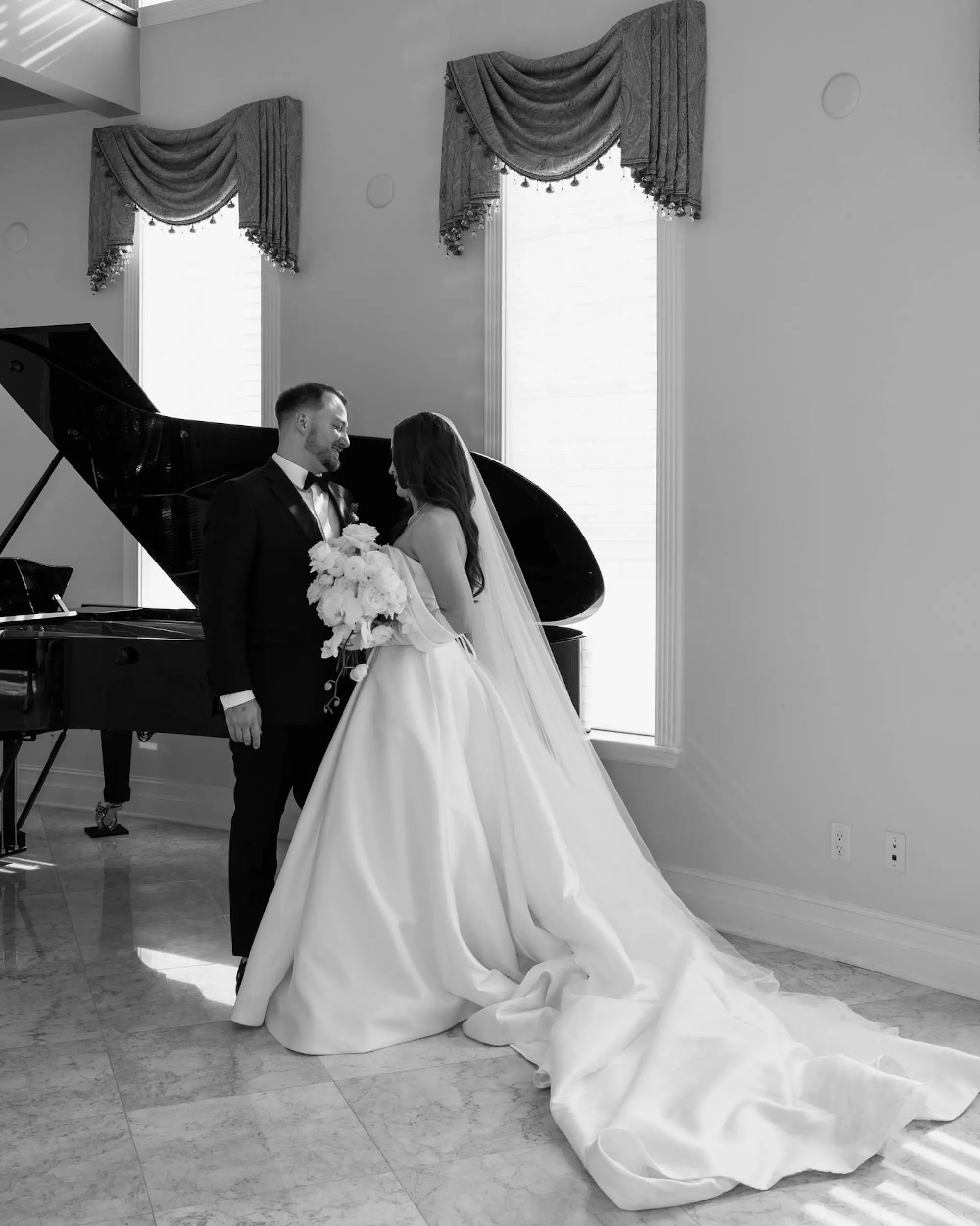 Bride and Groom First Look Wedding Portrait