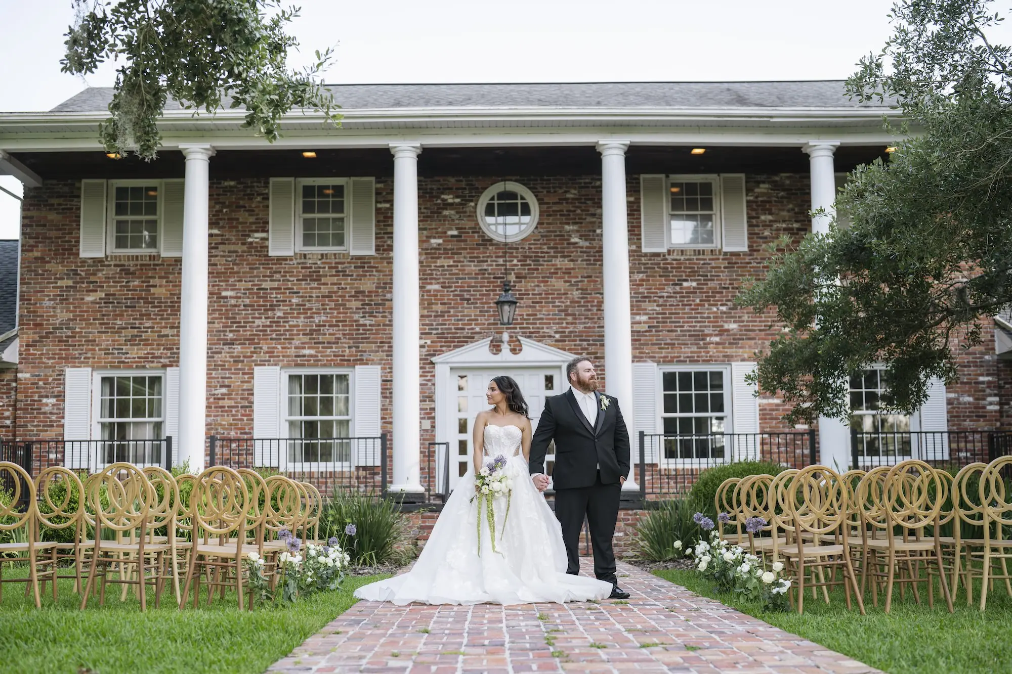Bride and Groom Wedding Portrait | Tampa Bay Event Venue The Colonial at Sunset