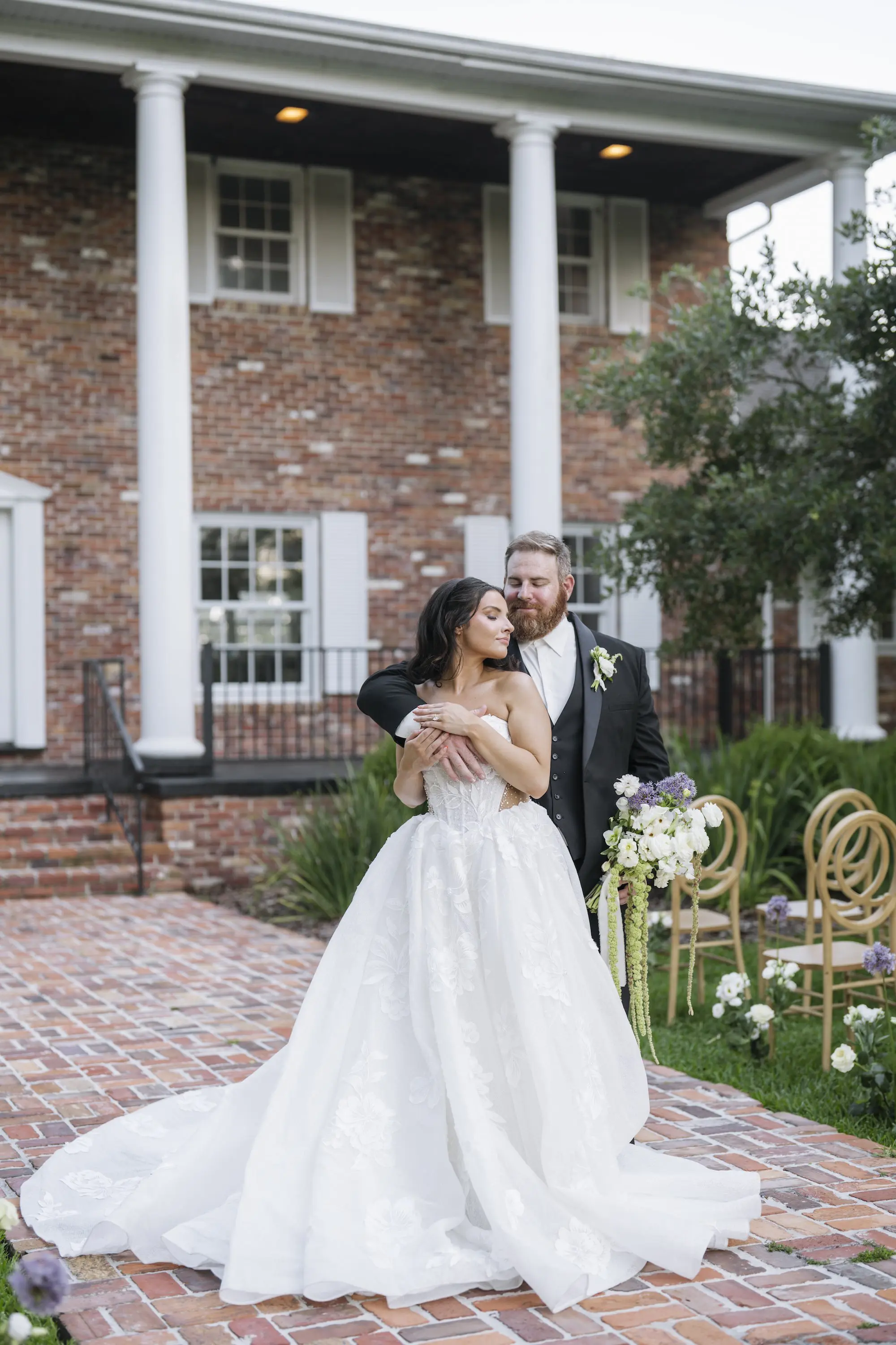 Bride and Groom Wedding Portrait | Tampa Bay Event Venue The Colonial at Sunset