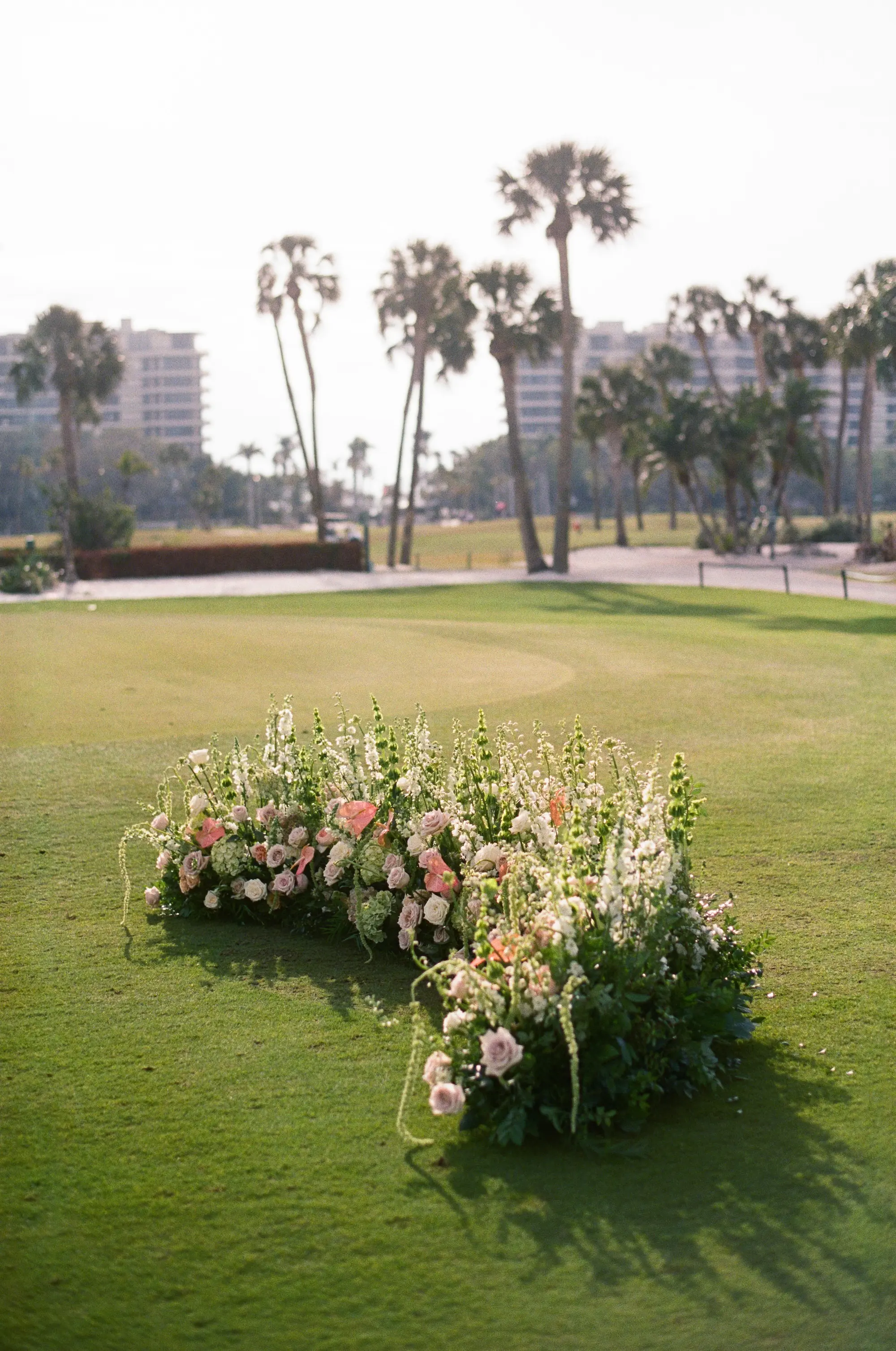 Luxurious Peach and Green Garden Wedding Ceremony Flower Decor Ideas