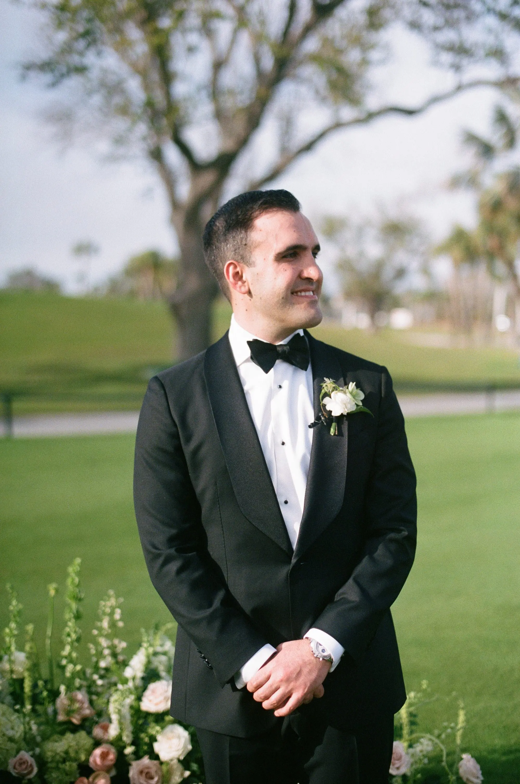 Groom's Reaction to Bride Walking Down Wedding Aisle