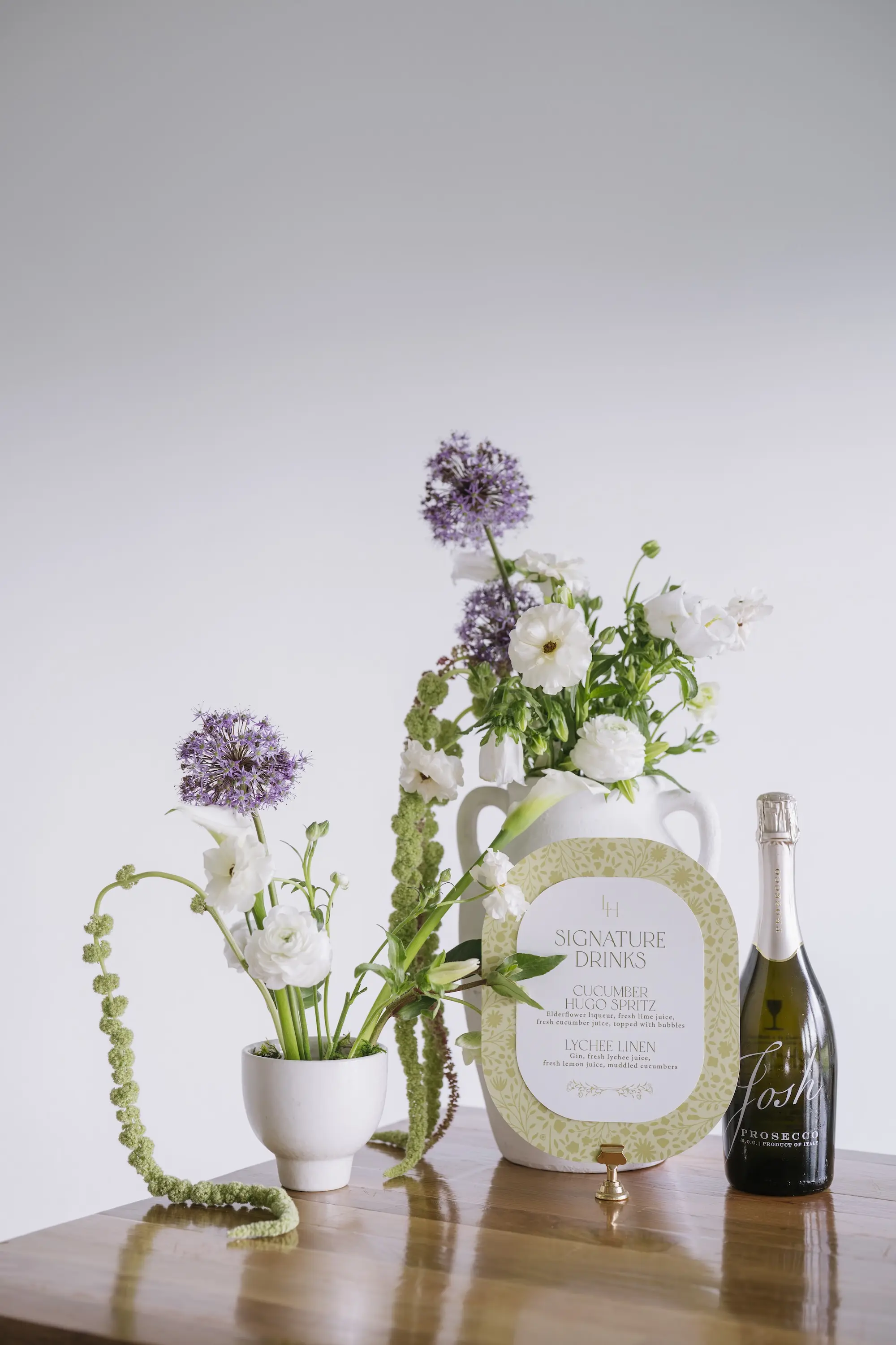 27Modern Garden Party Inspired Wedding Ideas - “Best Of” 2025: Wedding Receptions Part 2 Modern Garden Party Wedding Reception Signature Drinks Bar Menu Card Ideas