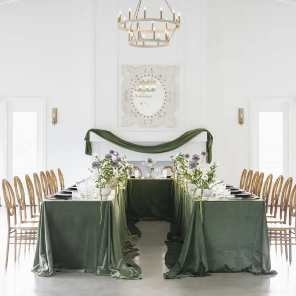 Modern Green Garden Party Wedding Reception Decor Inspiration | Tampa Bay Event Venue The Colonial at Sunset