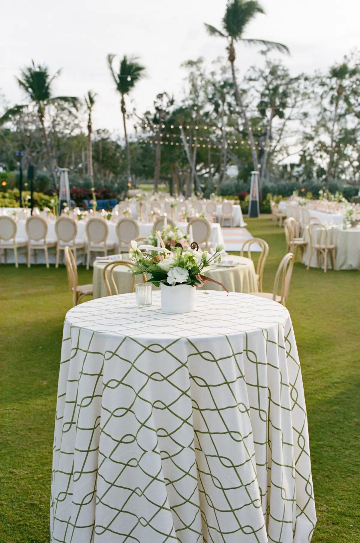 Luxurious Peach and Green Garden Wedding Reception Decor Inspiration