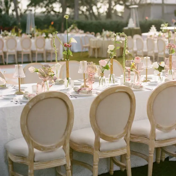 Luxurious Peach and Green Garden Wedding Reception Decor Inspiration