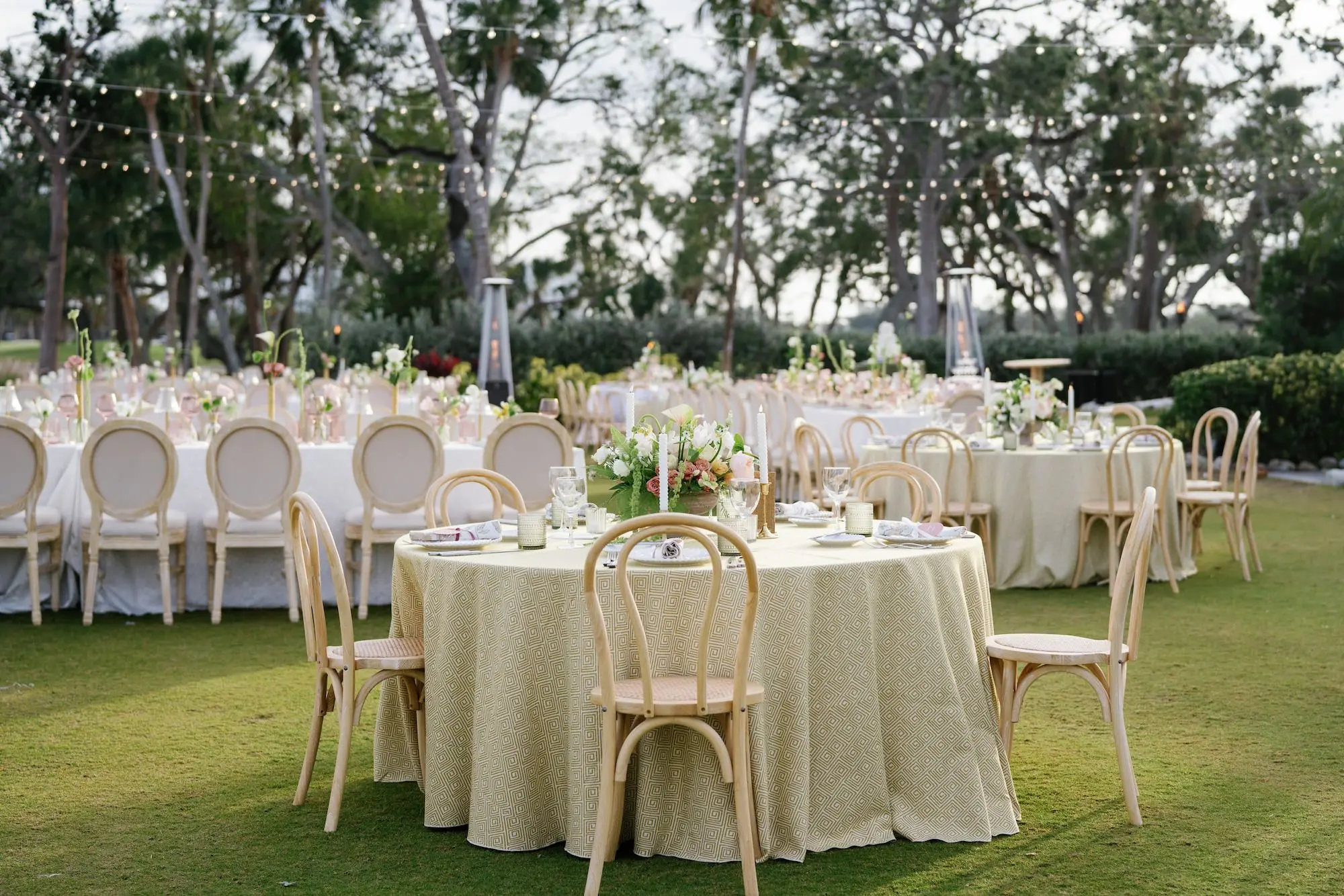Luxurious Peach and Green Garden Wedding Reception Decor Inspiration | Sarasota Event Venue The Resort at Longboat Key Club