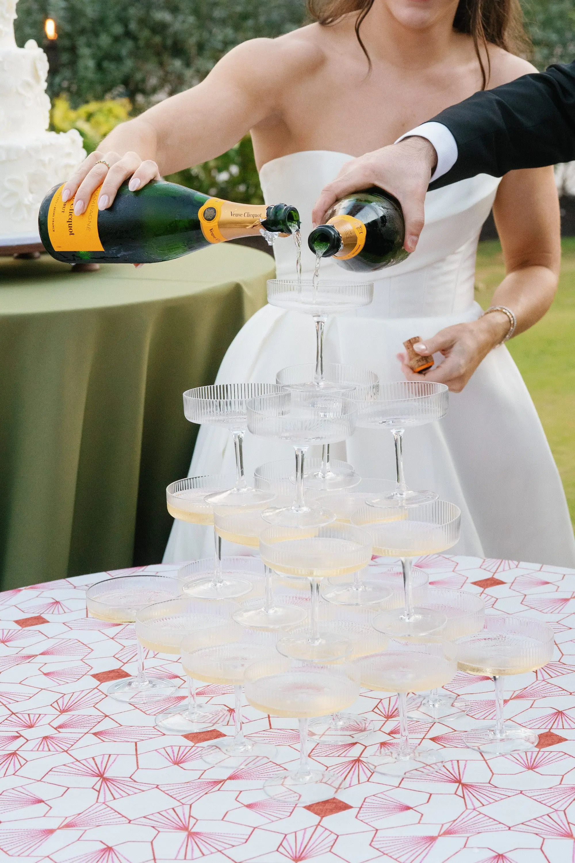 Luxurious Wedding Reception Champagne Tower Inspiration