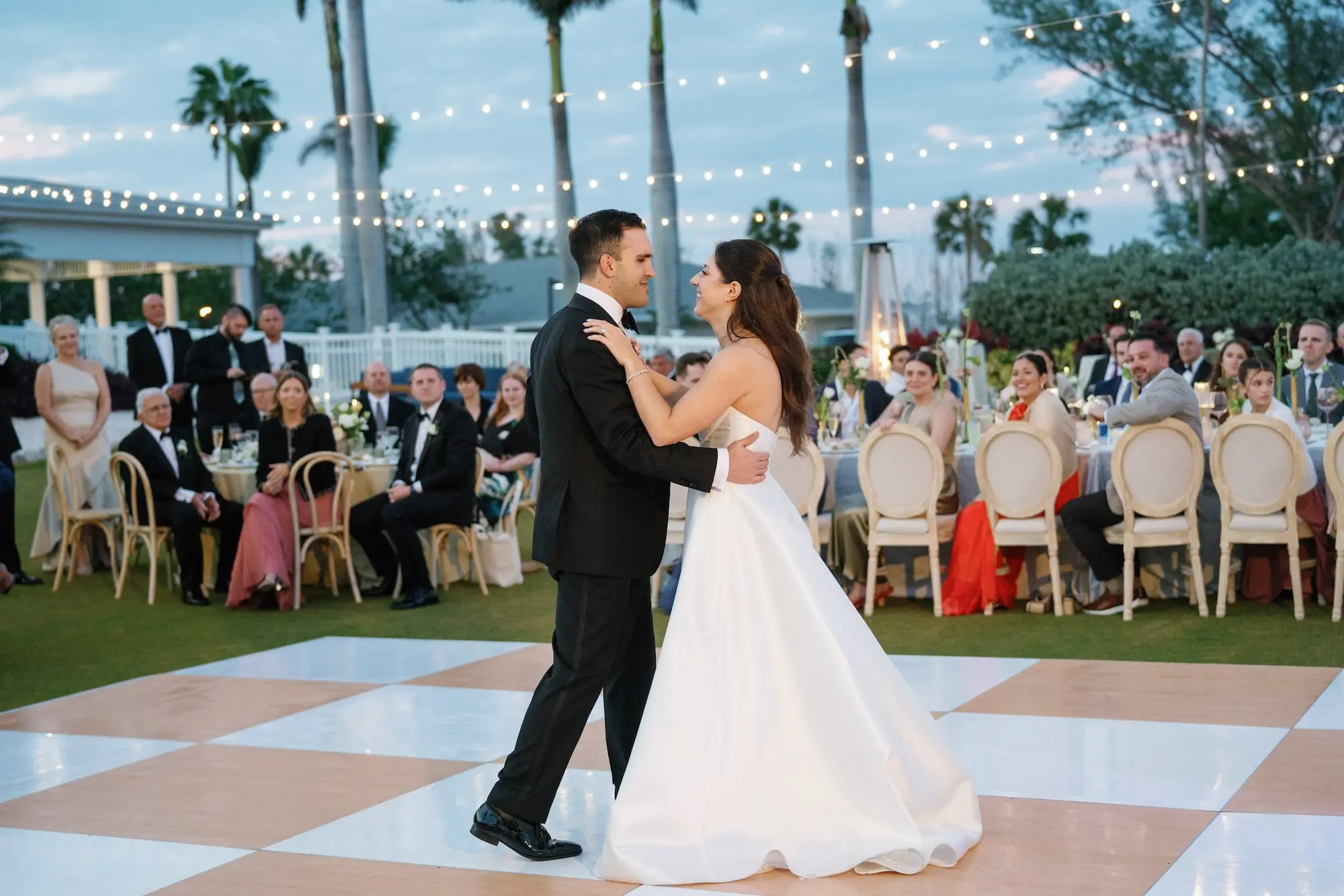 Bride and Groom First Dance Wedding Portrait | Tampa Bay Event Venue The Resort at Longboat Key Club