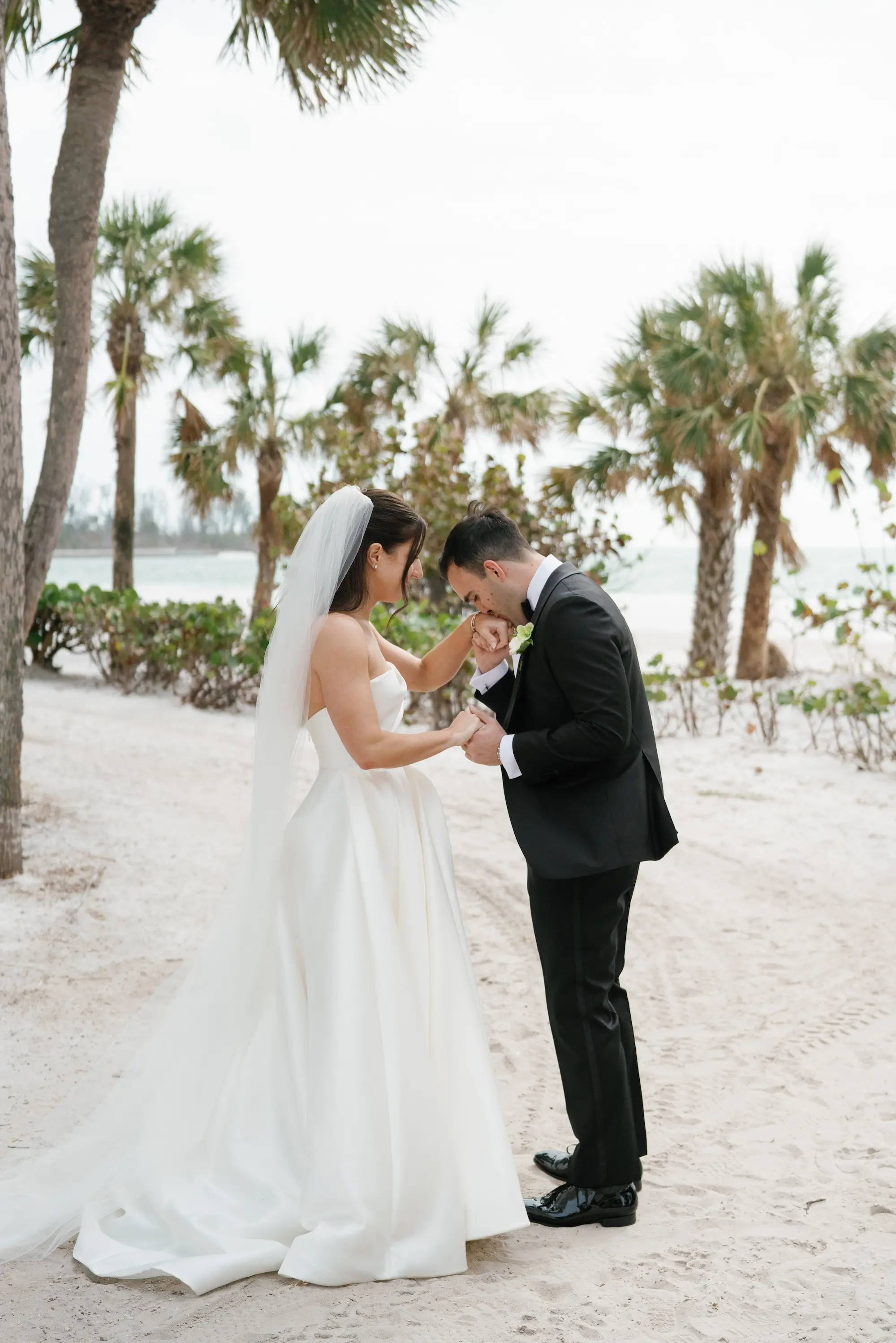 Bride and Groom First Look Wedding Portrait