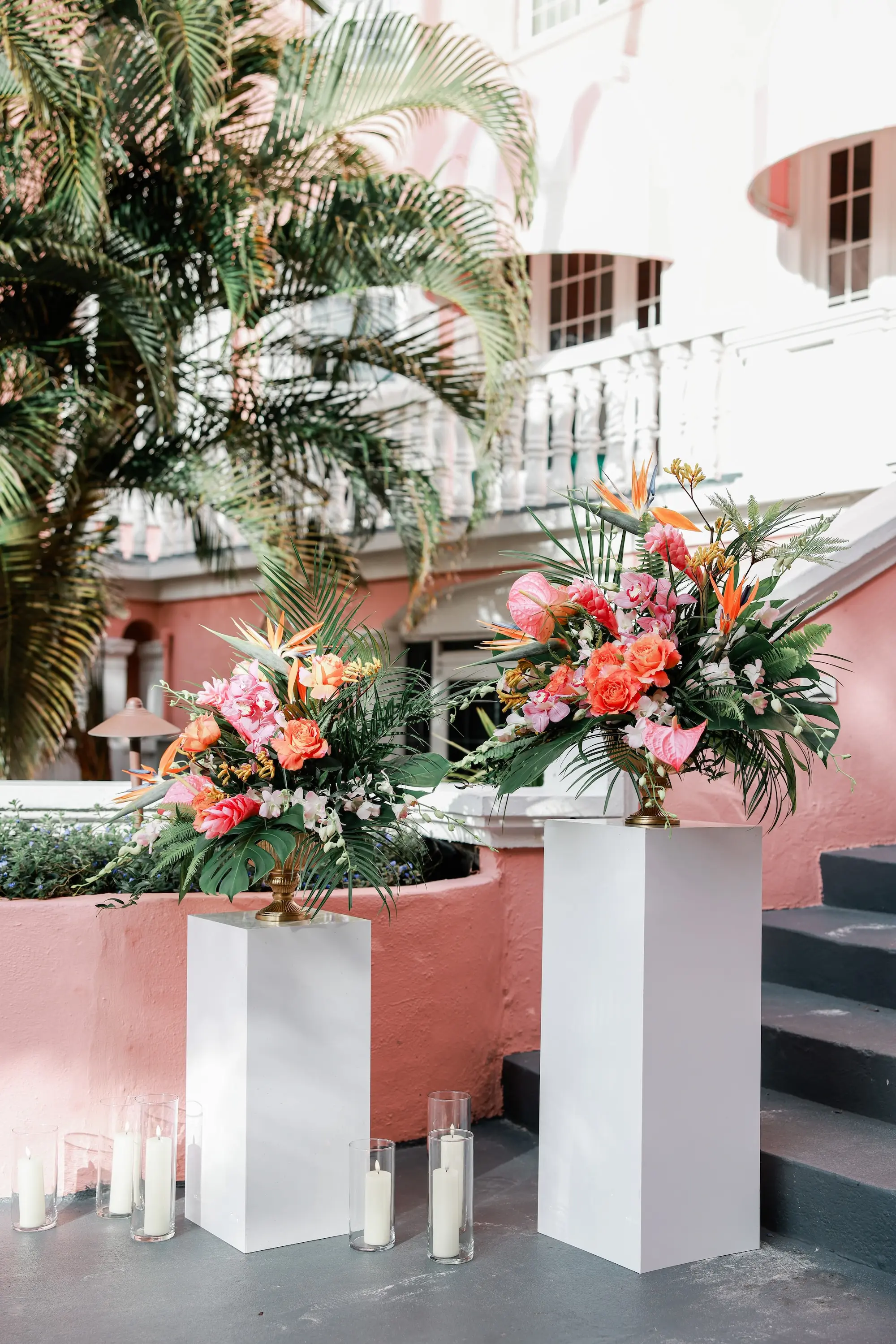 15Luxurious Vibrant Tropical Florida Wedding - Vibrant, Tropical St. Pete Beach Wedding | The Don CeSar Luxurious Vibrant Tropical Florida Wedding Ceremony Decor Inspiration | St Pete Florist Beneva Flowers