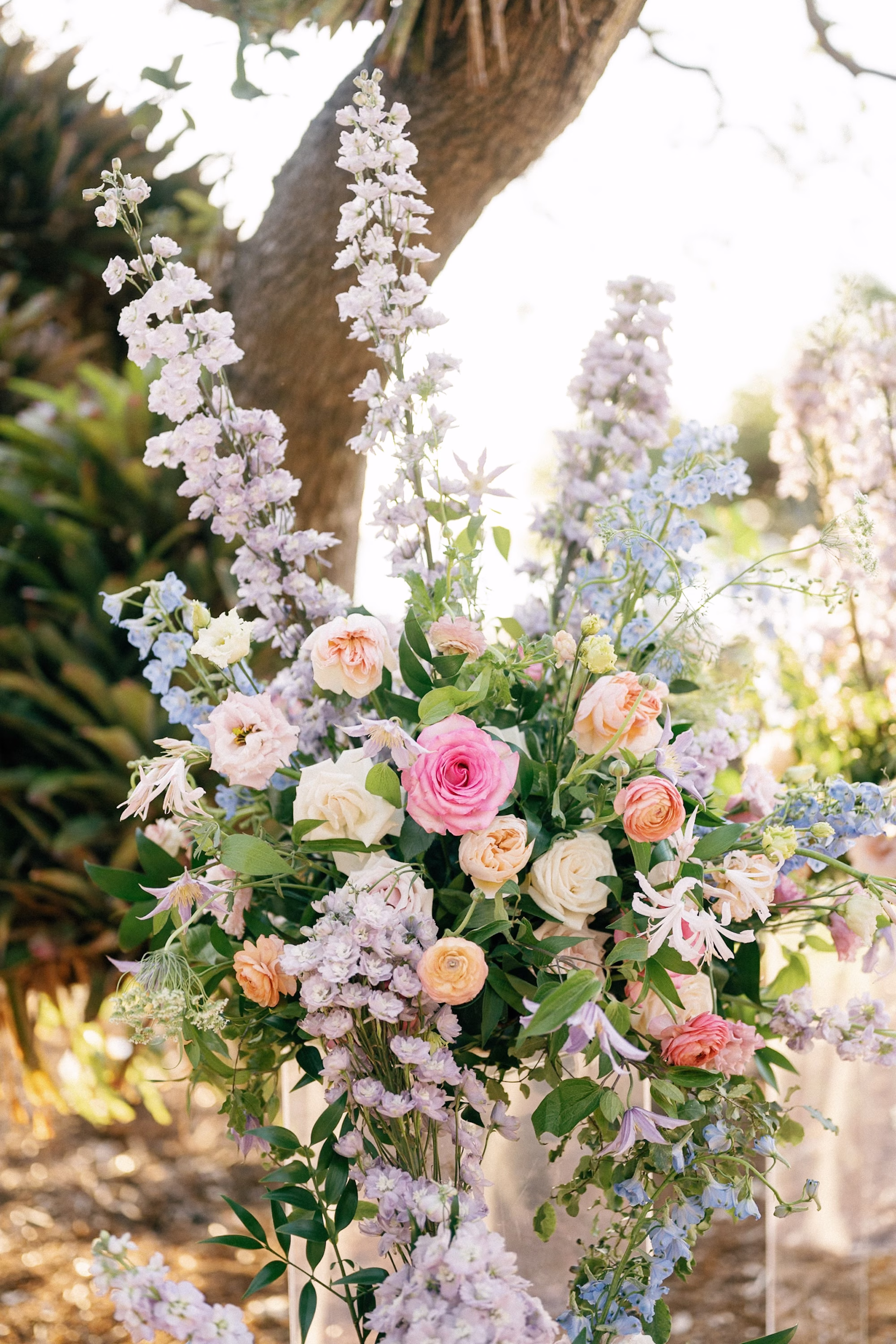 Whimsical Romantic Pastel Wedding Ceremony Floral Decor Inspiration