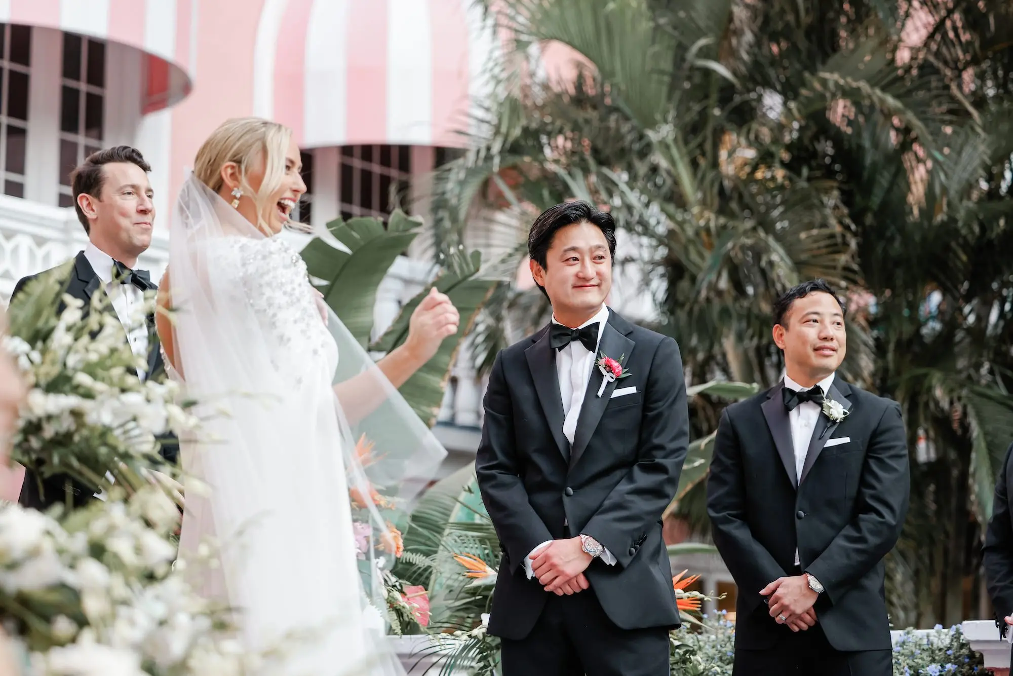 19Luxurious Vibrant Tropical Florida Wedding - Vibrant, Tropical St. Pete Beach Wedding | The Don CeSar Bride and Groom Wedding Portrait