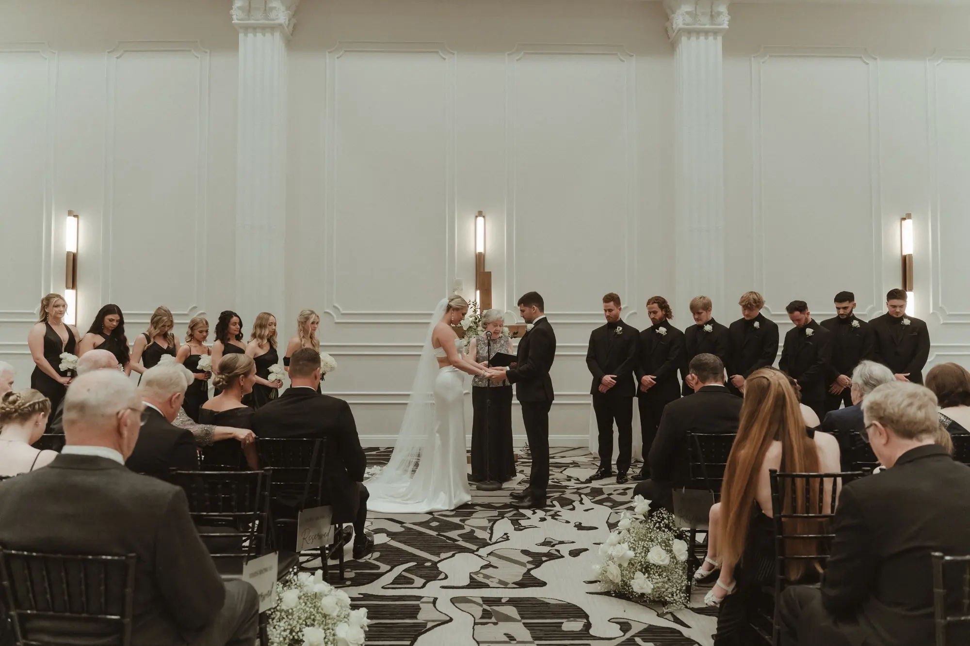 Sophisticated Black and White Wedding Ceremony Decor Inspiration | Tampa Bay Event Venue Hotel Flor
