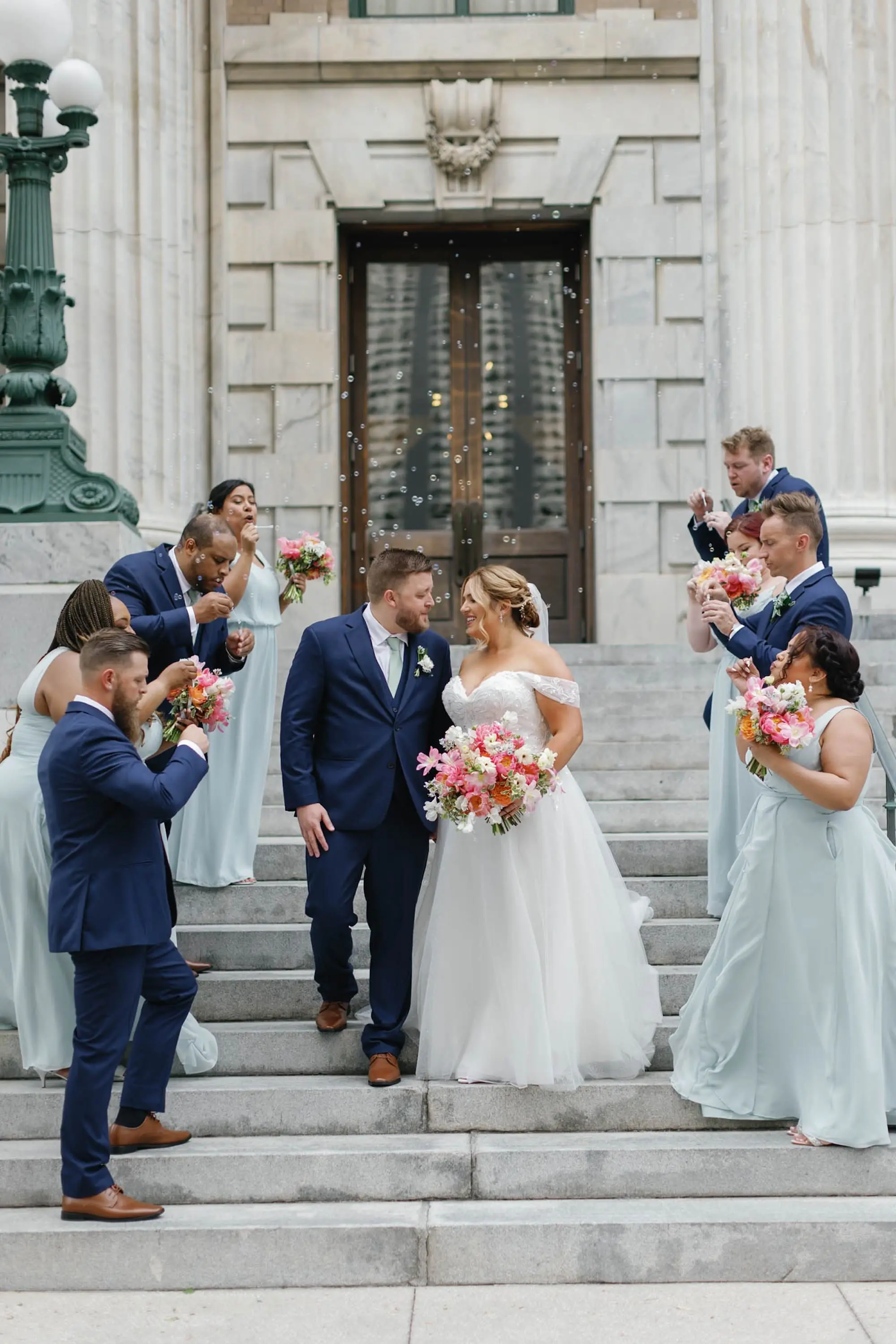 Bride and Groom with Bridal Party Wedding Portrait | Tampa Bay Event Venue Le Meridien